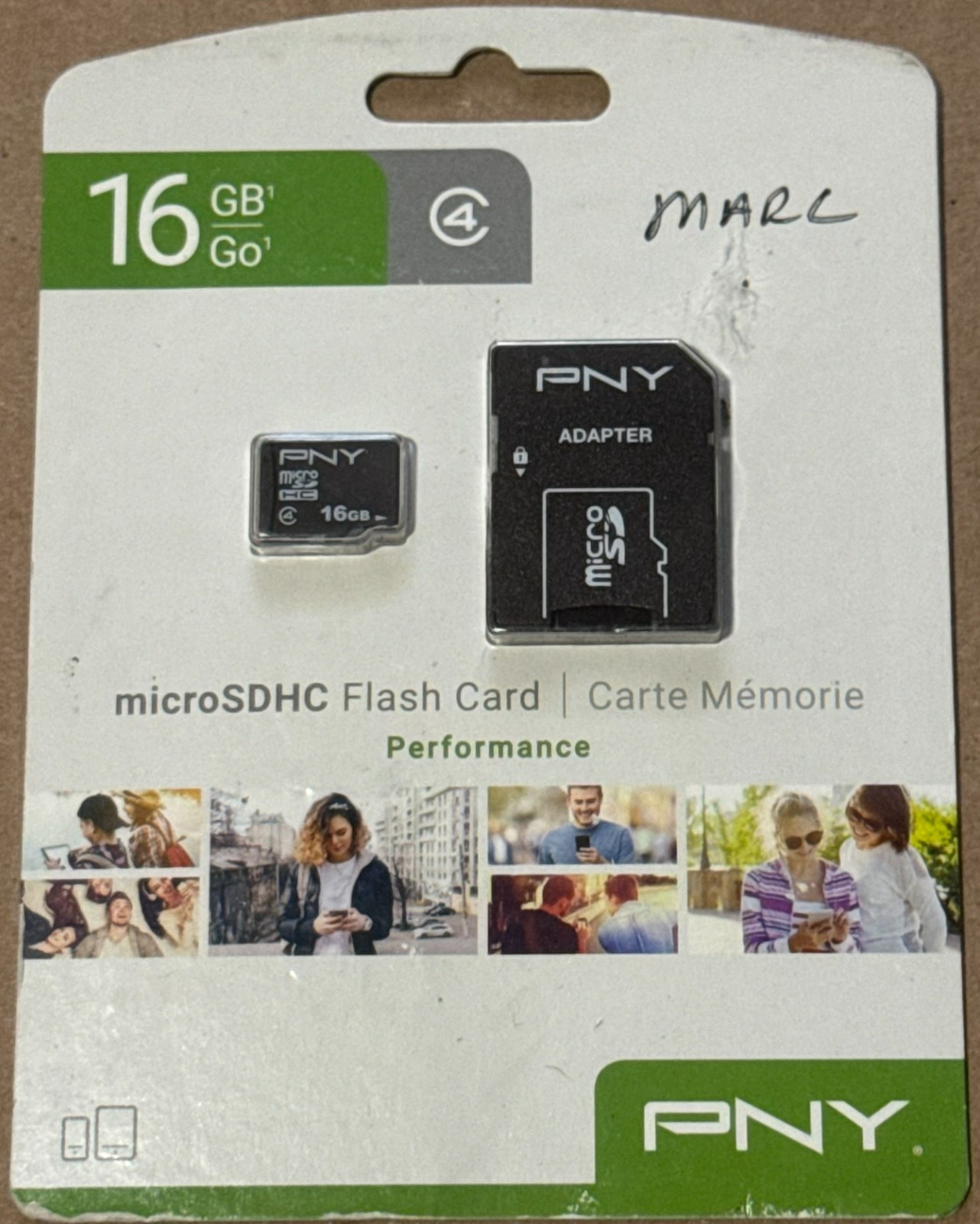 PNY 16GB microSDHC Class 4 Memory Card w/ SD Adapter New Sealed