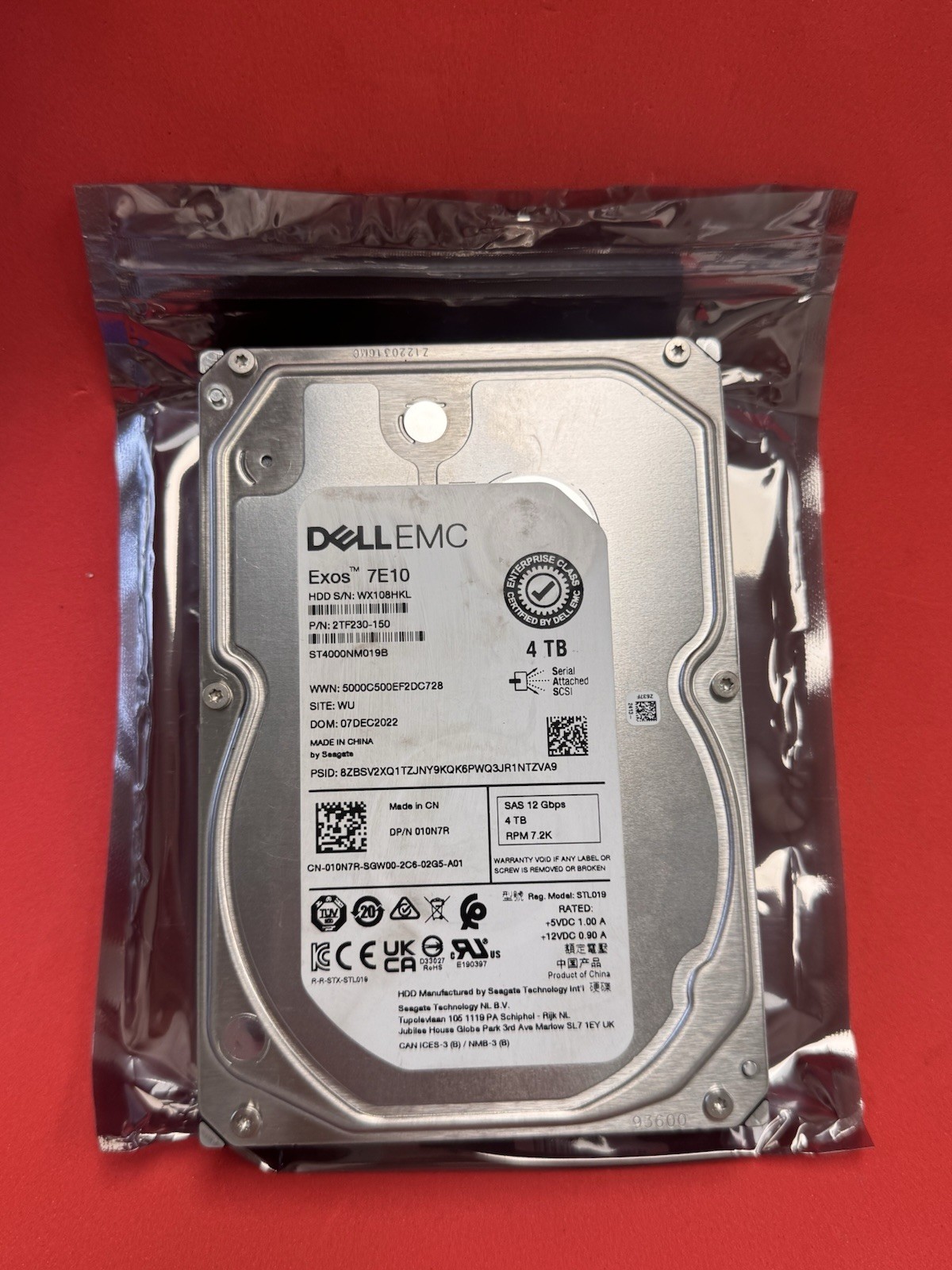 Dell EMC Exos 7E10 4TB SAS 3.5" 12Gbps 7.2K RPM ST4000NM019B