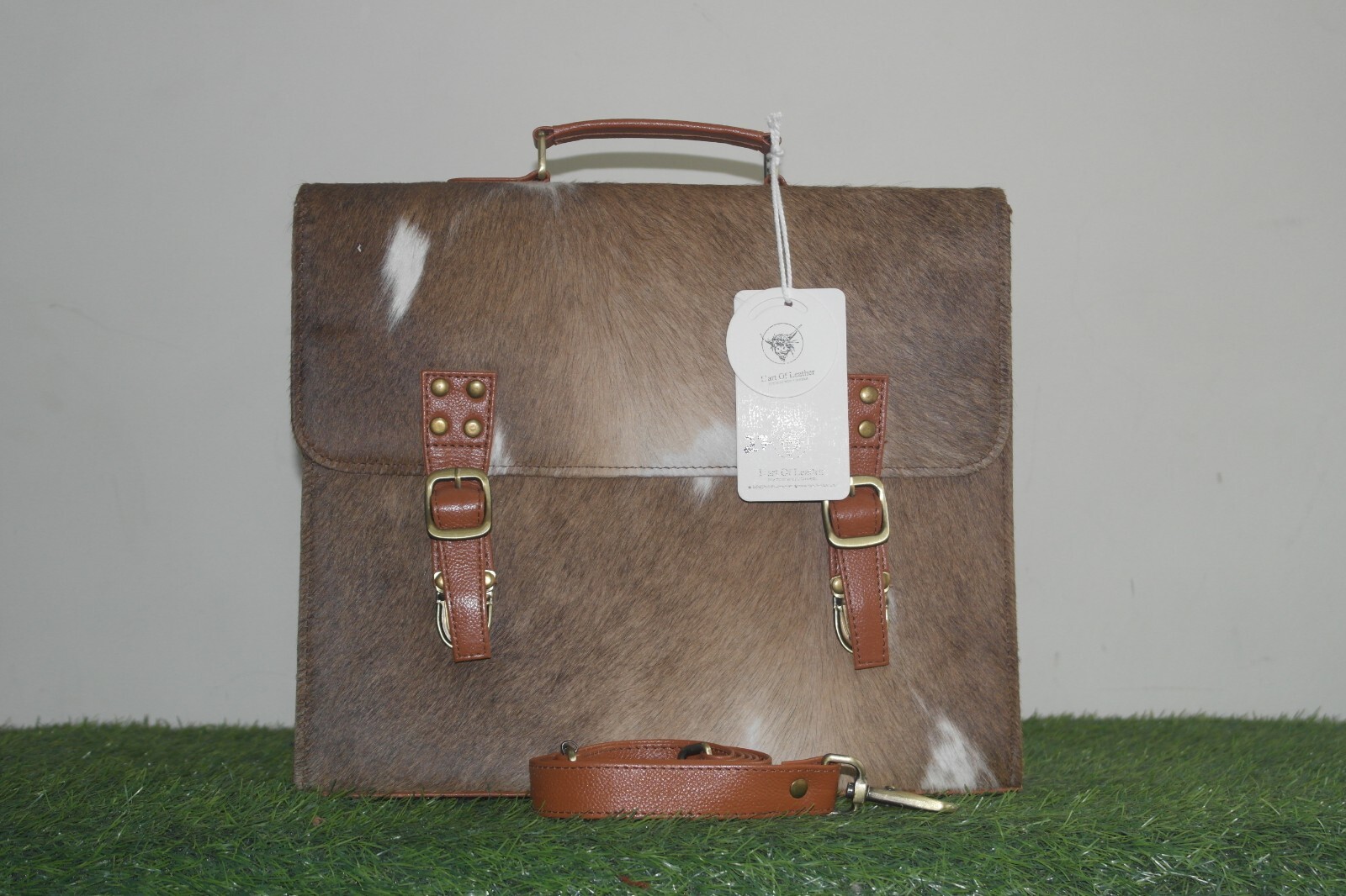 Luxurious Cowhide Hair on Hide Laptop Bag - Statement Piece for Work or Travel