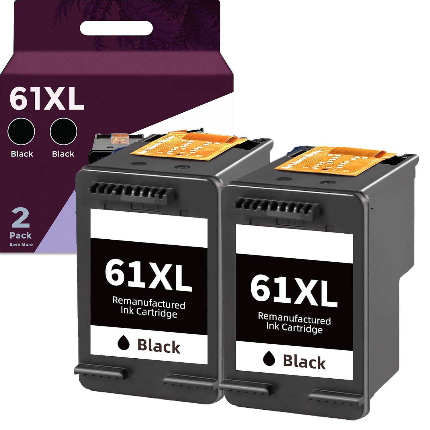 Reman Ink Replacements for HP 61XL Black / Color  Envy 4500 5530 4501 4502 1000