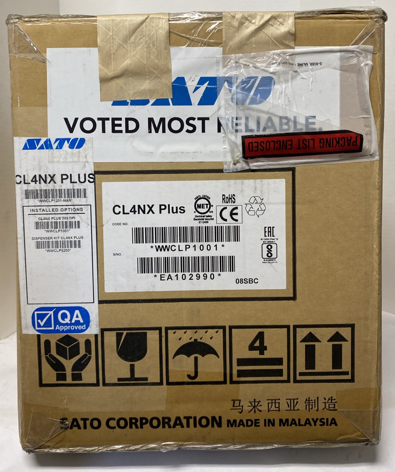 NEW SATO CL4NX Plus WWCLP1001 203 DPI Industrial Thermal Label Printer NIB