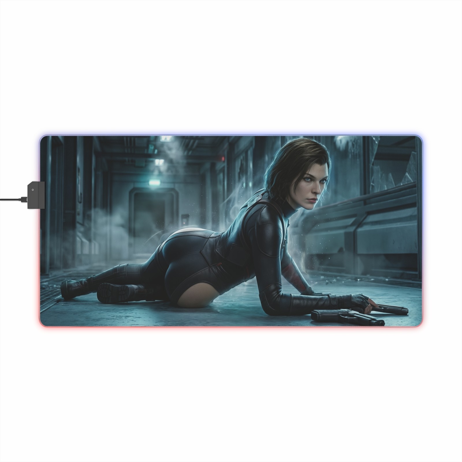 Alice Mouse Pad, Resident Evil LED RGB Desk Mat, Gift for Gamer, Horror Decor
