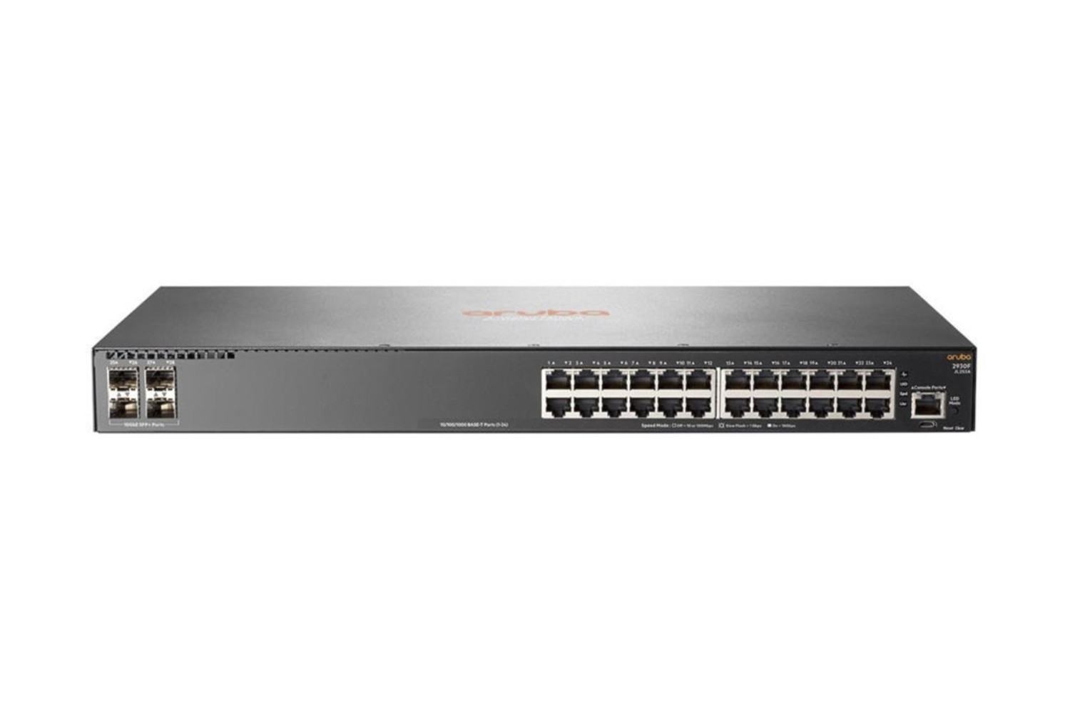 HPE Aruba 2930F Series Switch, 24 10/100/1000 ports, 4 x 10G SFP+ Uplinks,