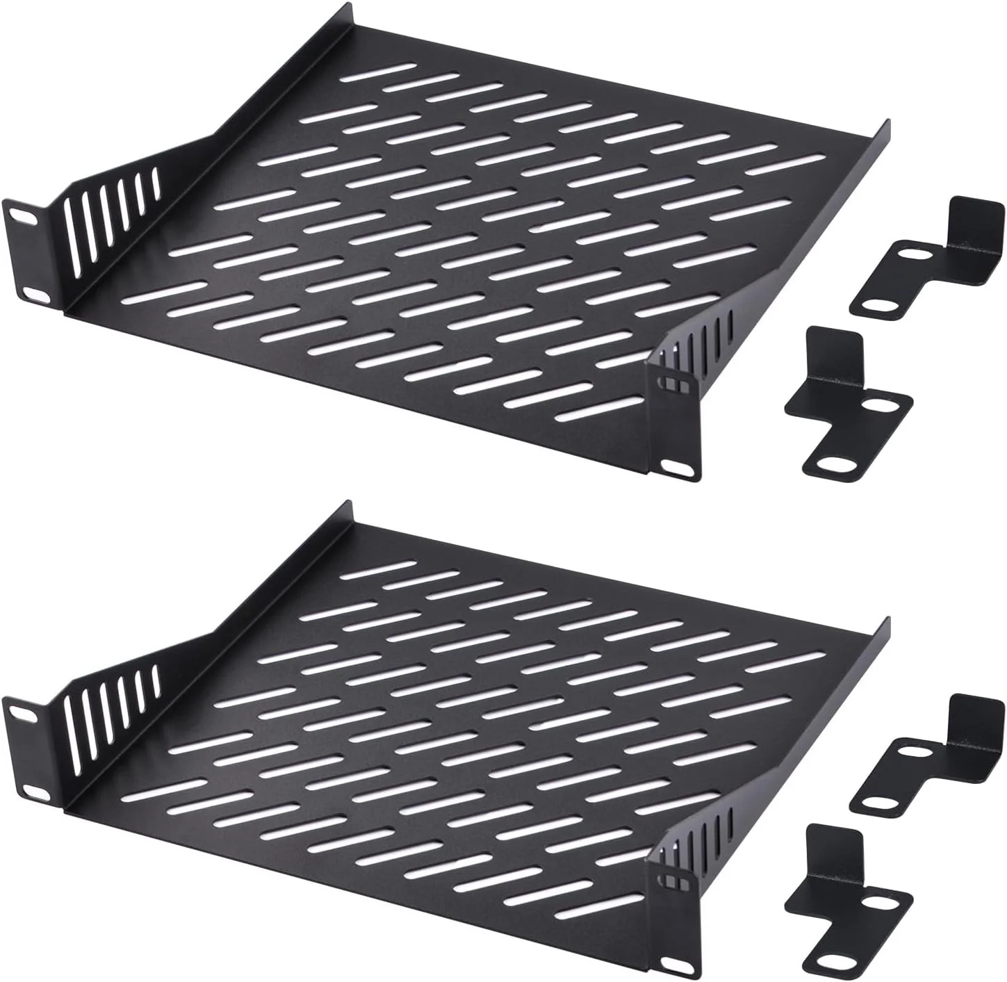 GeeekPi 2PCS 1U Rack Mount Shelf for 10 inch Server Rack, 7.87" Depth Vented Can