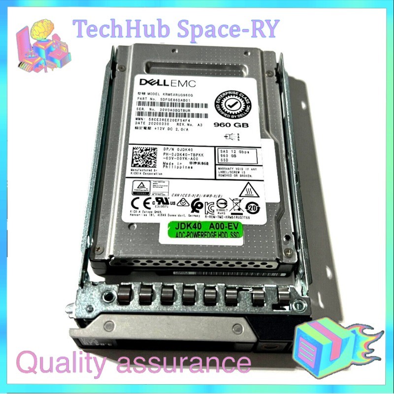 0JDK40 JDK40 DELL EMC ENTERPRISE 960GB 12Gb/s 2.5" SSD 14/15/16G KIT New
