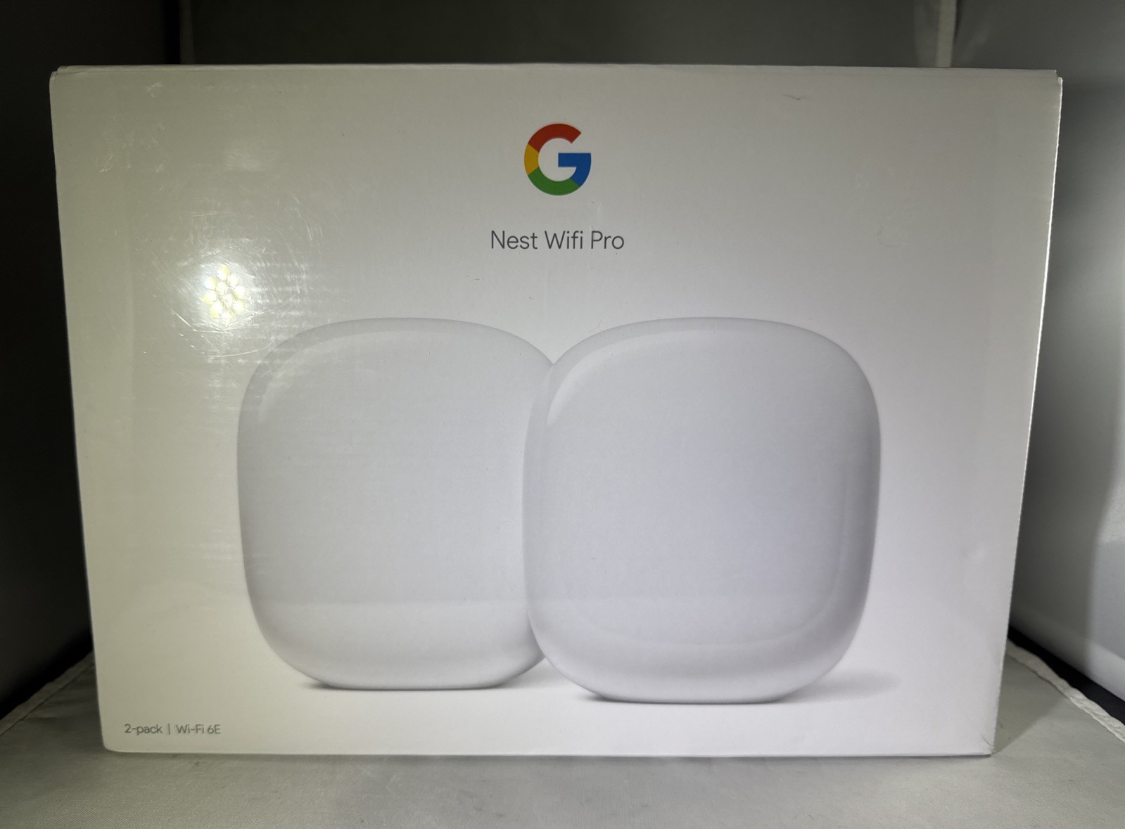 Google Nest Wifi Pro Wi-Fi 6E Mesh Router 2 Pack Snow GA03689-US NEW Fast Ship