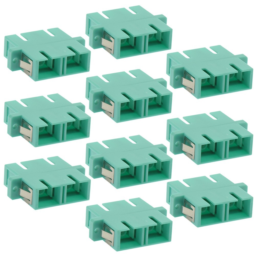 10x SC to SC Fiber Optic Duplex Multimode Optical Coupler Adapter Connector Aqua