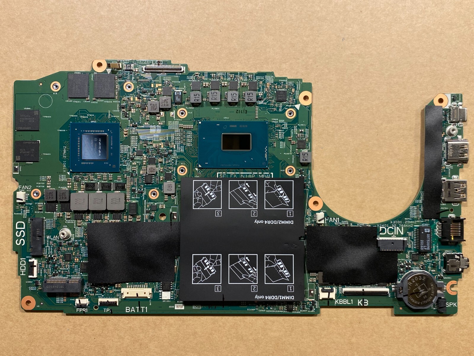 NEW Dell Gaming G3 15 3590 Motherboard Intel i7-9750H Nvidia GTX1650 WGHCV