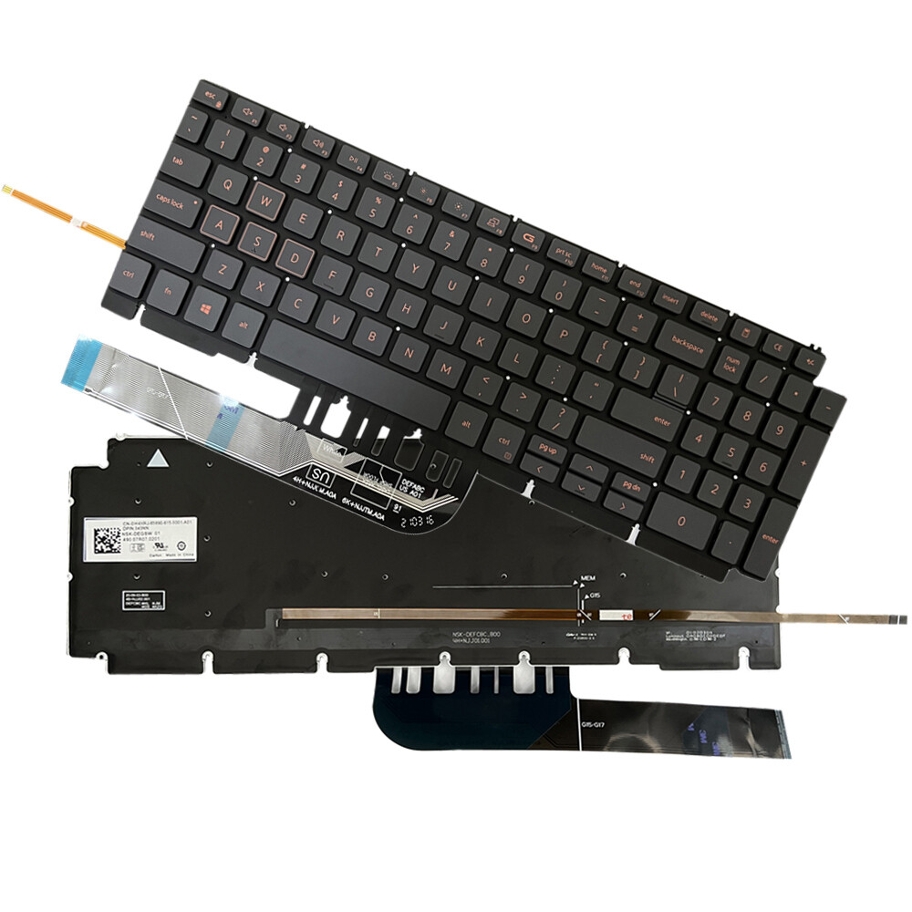 Orange Backlight  Keyboard Fit  Dell Inspiron G15 5510 5511 5515 5520 US 0TJ0J6