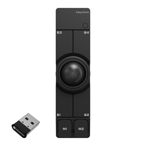 Keychron Nape Pro Bluetooth 5.3 2.4 GHz Wired Trackball Mouse Black NEW