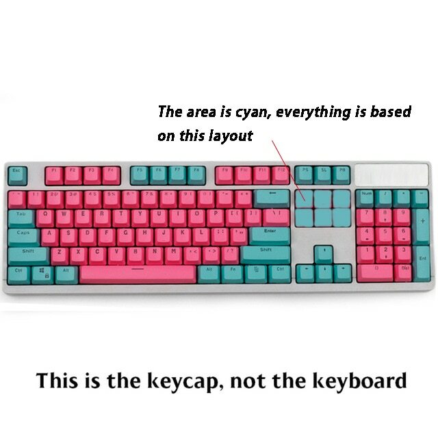 61Keys Miami OEM Profile PBT Double Shot Keycaps for 60% MX Mechanical Keyboard