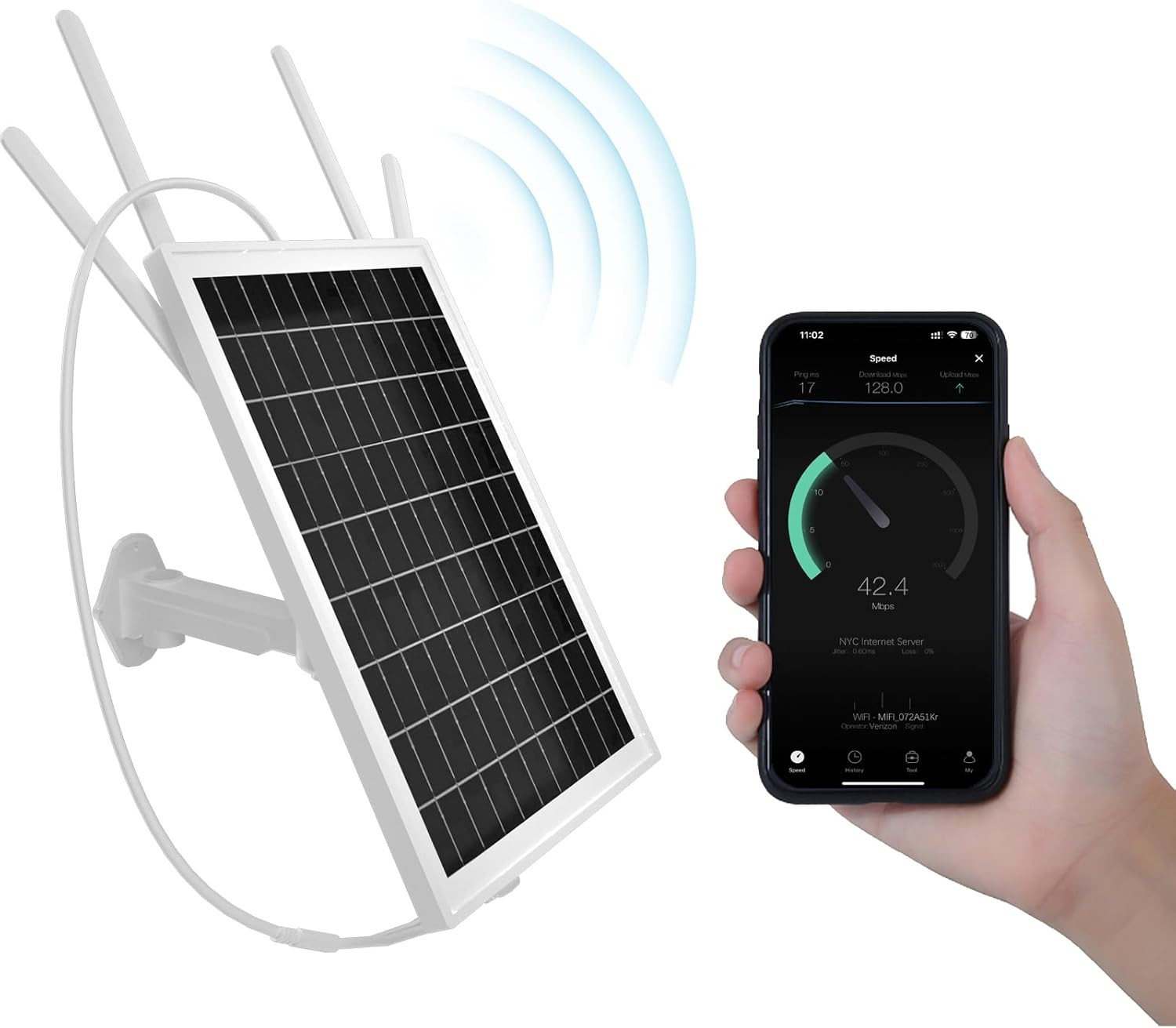 15W Solar Powered 4G LTE Modem Router, Outdoor Wifi Extender Signal Booster with