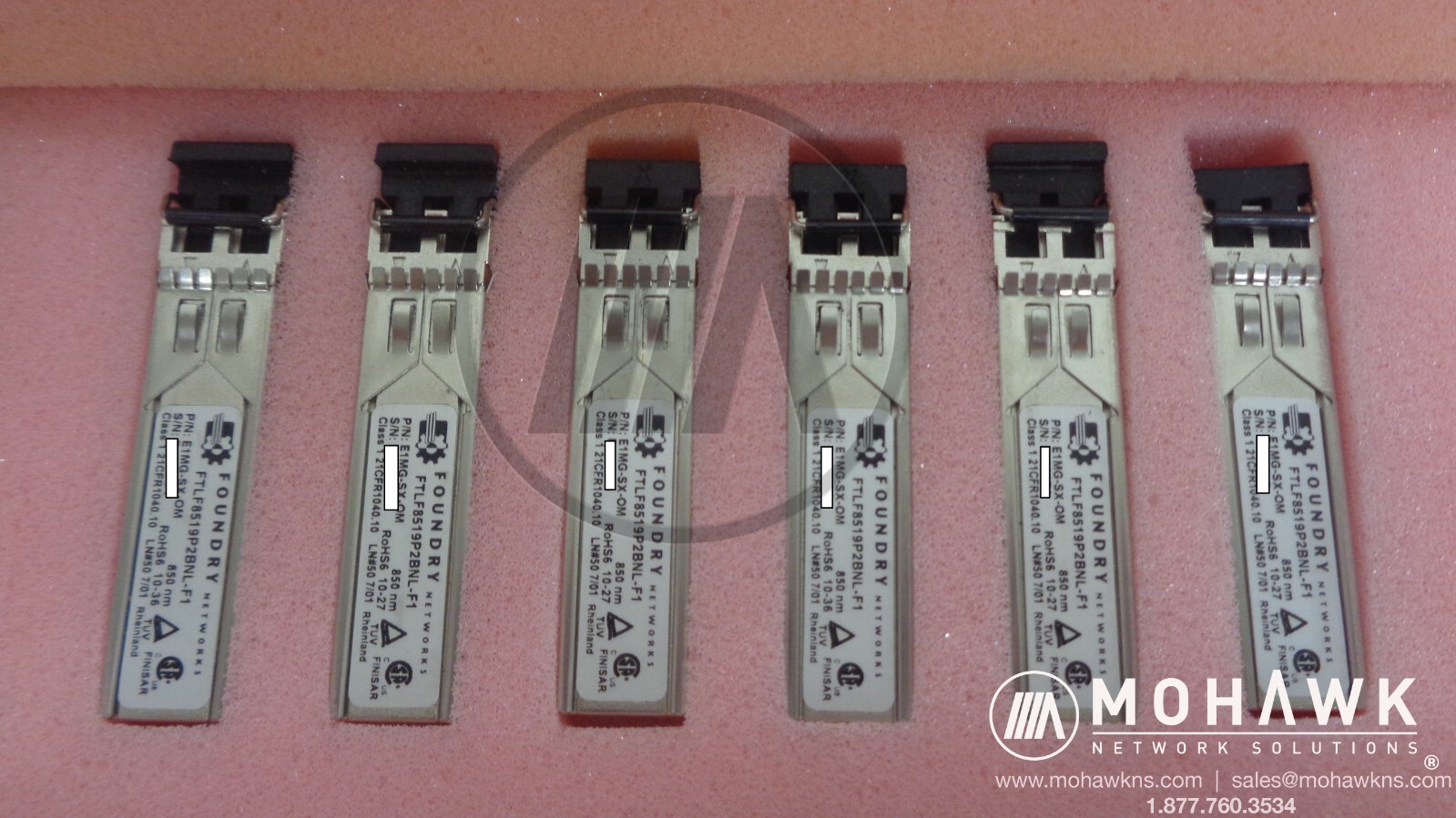 Lot of 6 New Foundry  E1MG-SX-OM FTLF8519P2BNL-F1 1000BASE-SX SFP 850nm LC 550m