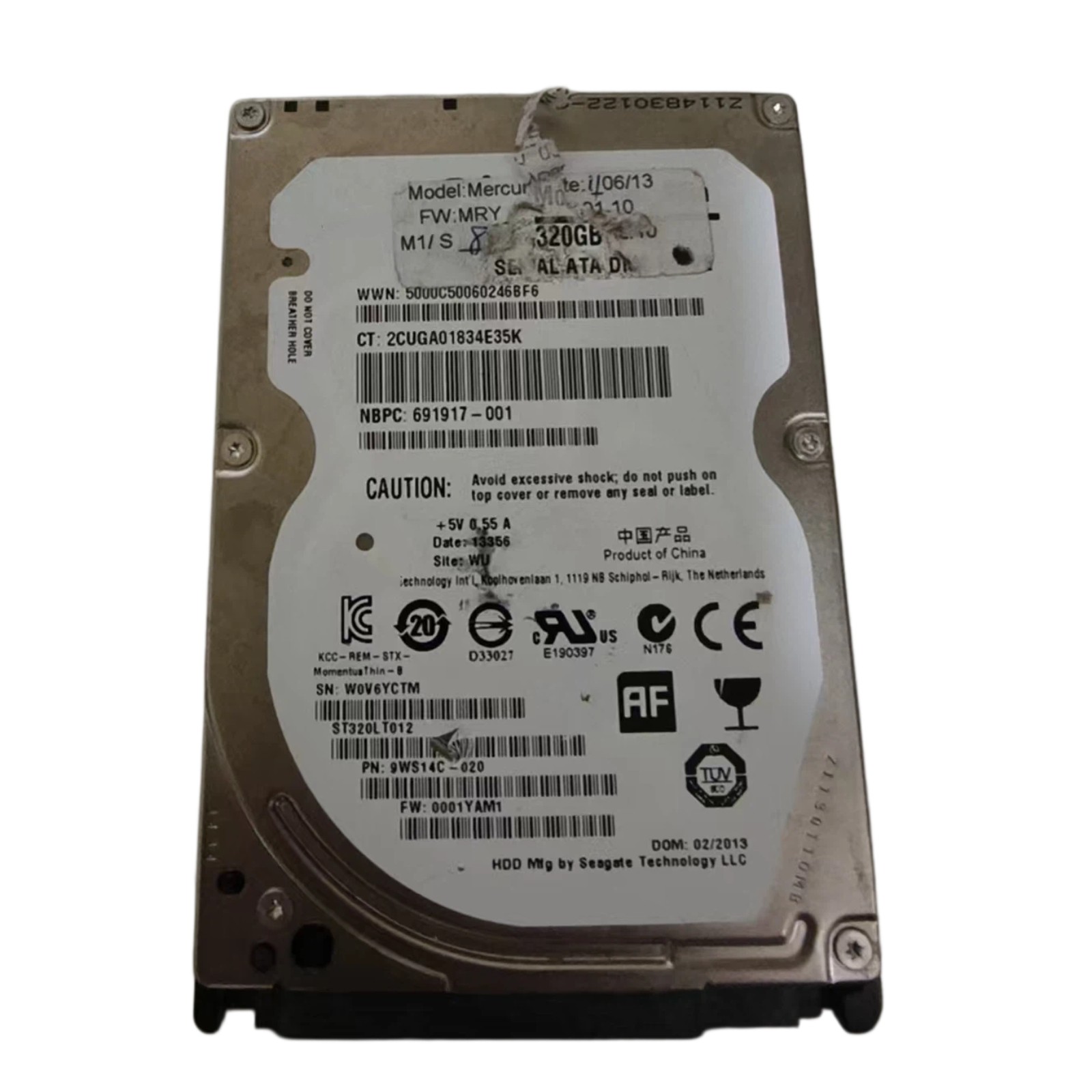 320GB Hard Disk Drive fits for Seagate 9ws14c-020 ST320LT012 F/W: 0001YAM1