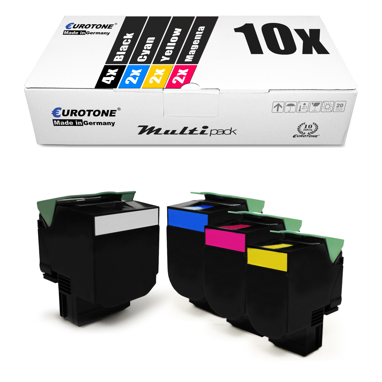 10x Eco Cartridge F R Lexmark X-544-DTN C-544-N C-540-N C-544-DN C-544-DW