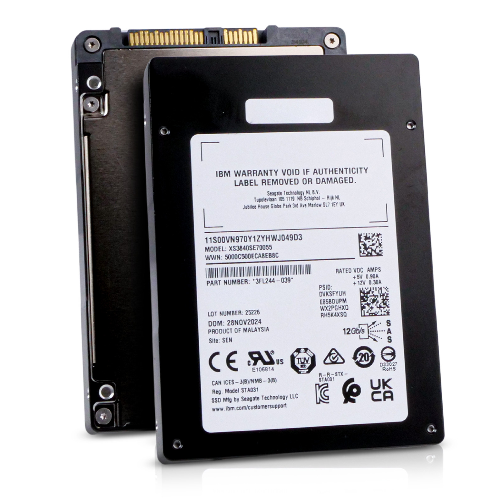 Seagate Nytro 3350 XS3840SE70055 3.84TB 1 DWPD SAS 12Gb/s 3D eTLC 2.5in IBM SSD