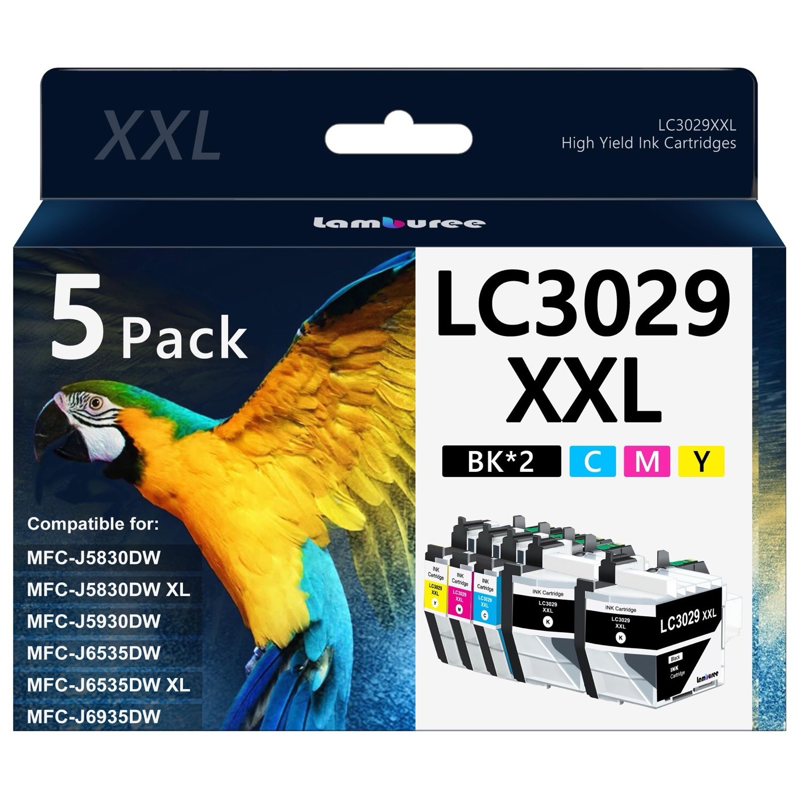 Ink Cartridges With Super High-Yield Replacement For Brother LC3029 XXL