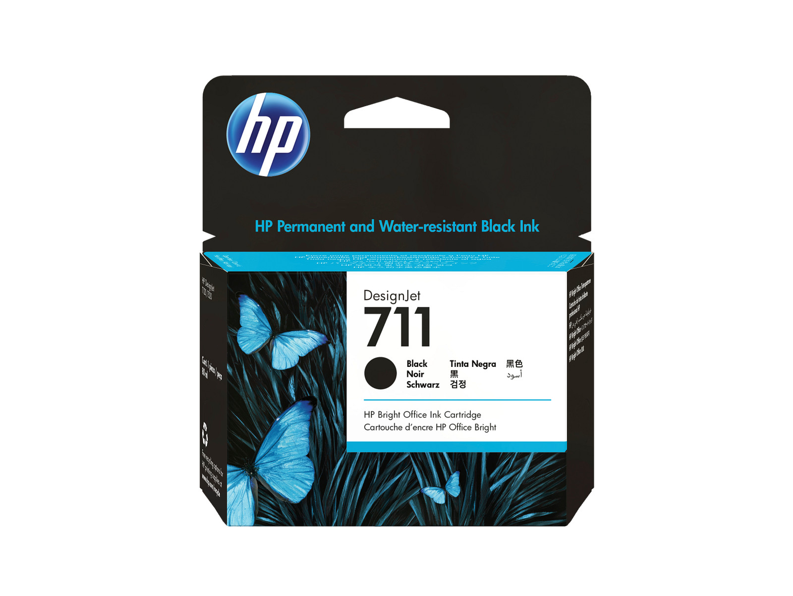 HP 711 80-ml Black DesignJet Ink Cartridge, CZ133A