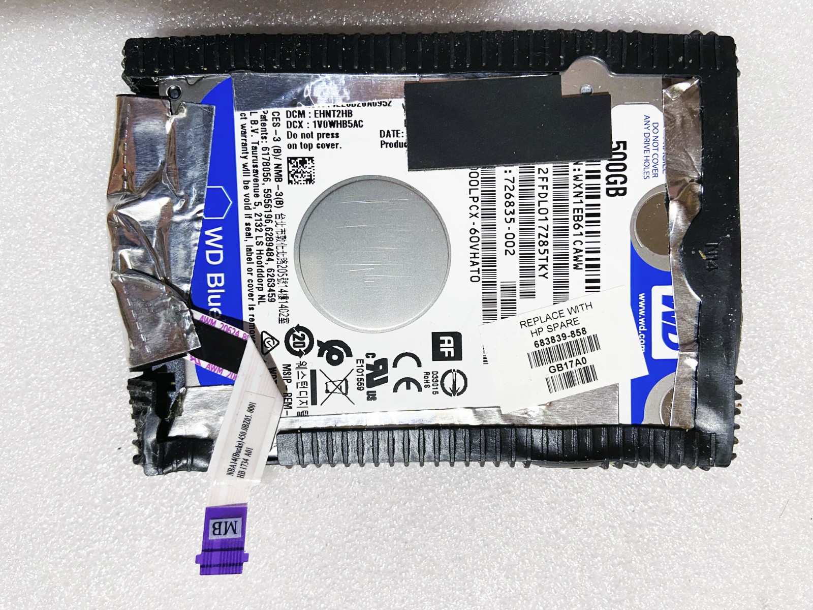 HP Western Digital 500GB 5400RPM 7mm thin 2.5 SATA Hard Drive [HP 683839-858]