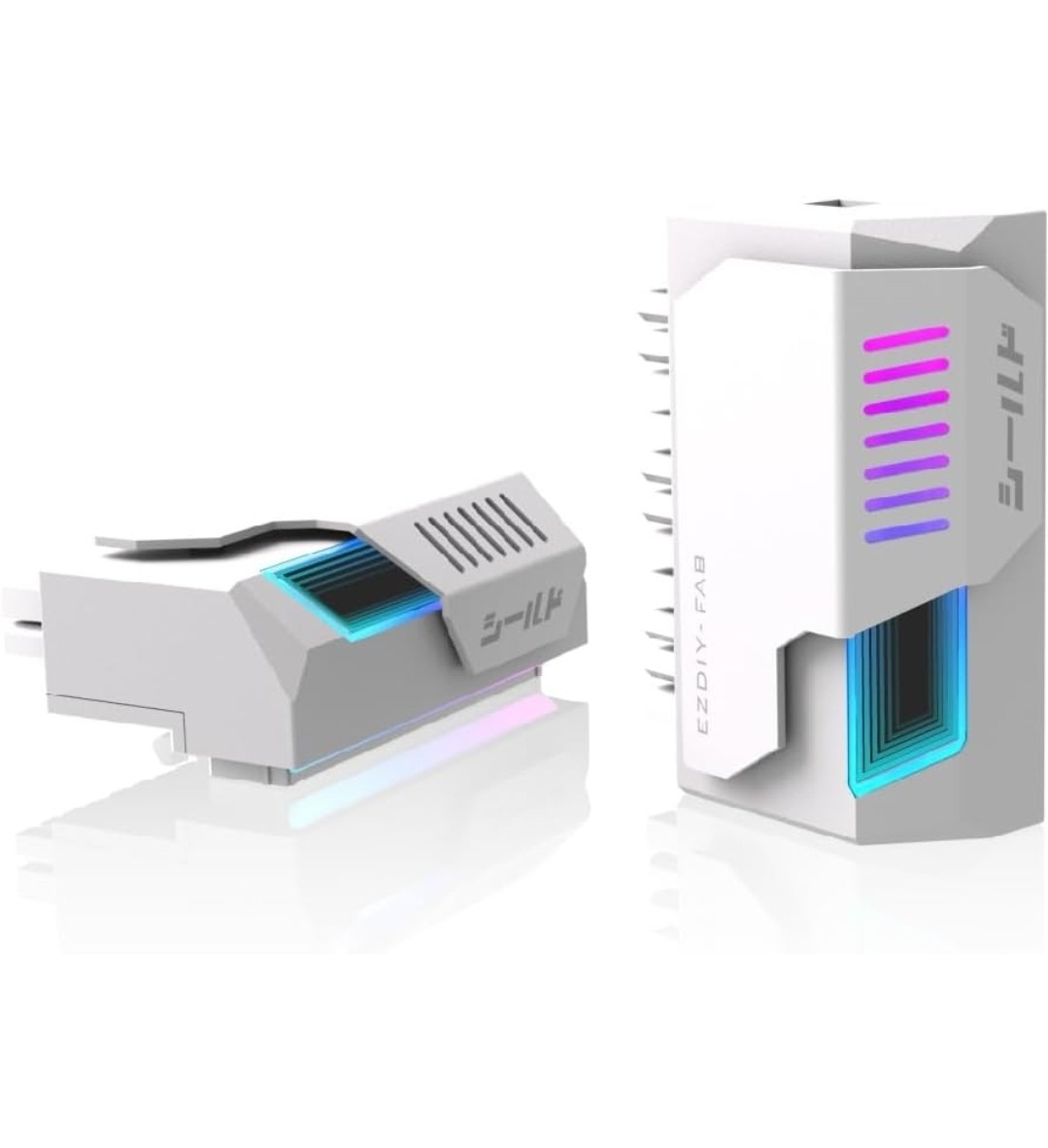 EZDIY-FAB Shield Series 24-Pin ATX 90° Angle Adapter, White (24-Pin to 24-Pin)