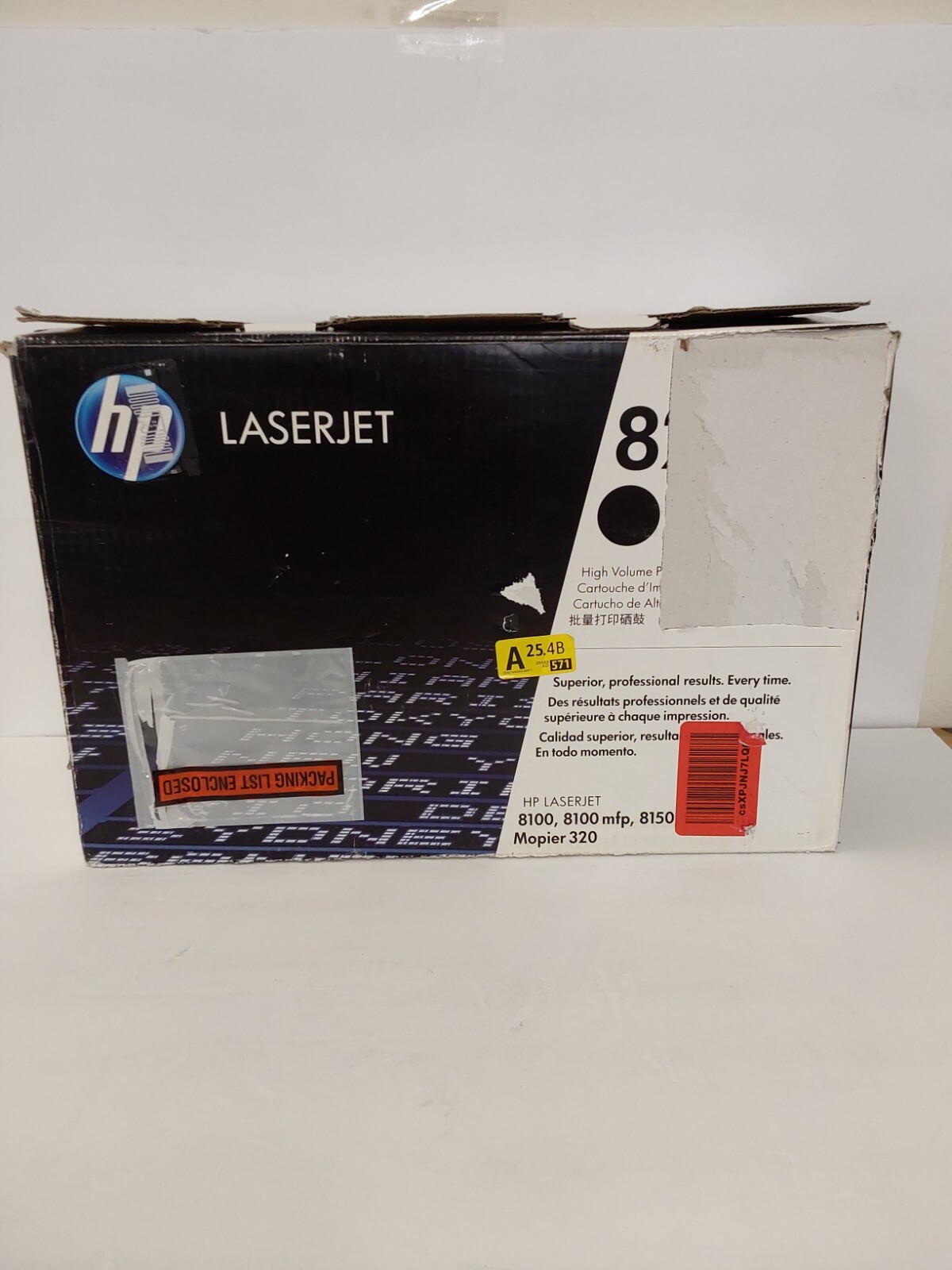 Genuine HP 82X (C4182X) Black Toner Cartridge HP LaserJet 8100, 8150 Open Box