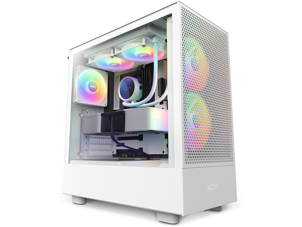 NZXT H Series H5 (2023) Flow RGB Edition ATX Mid Tower Chassis White Color-CC-H5