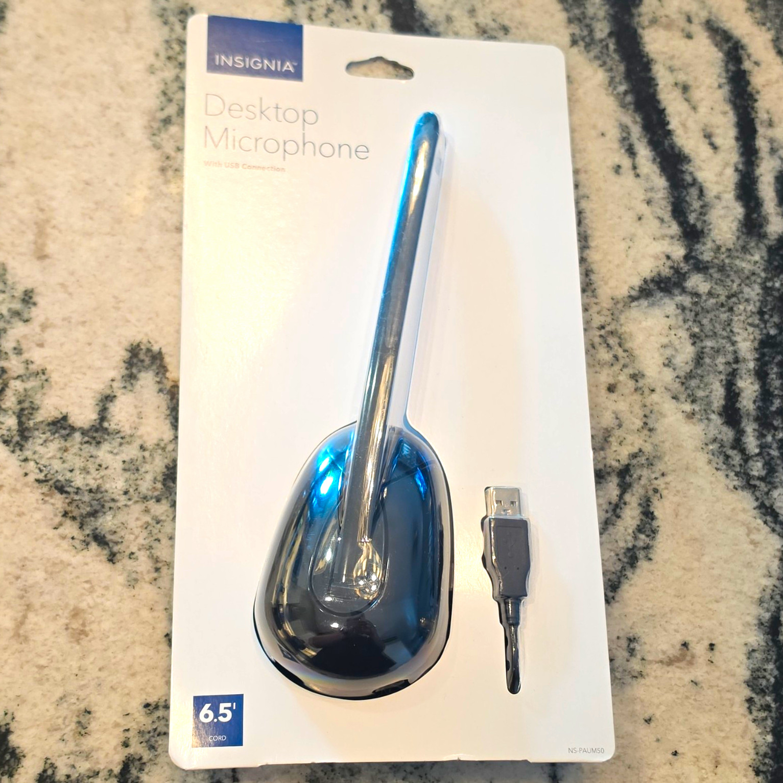 Insignia USB Desktop Microphone PC Mac Computer Mic 6.5ft Cord NS-PAUM50 New