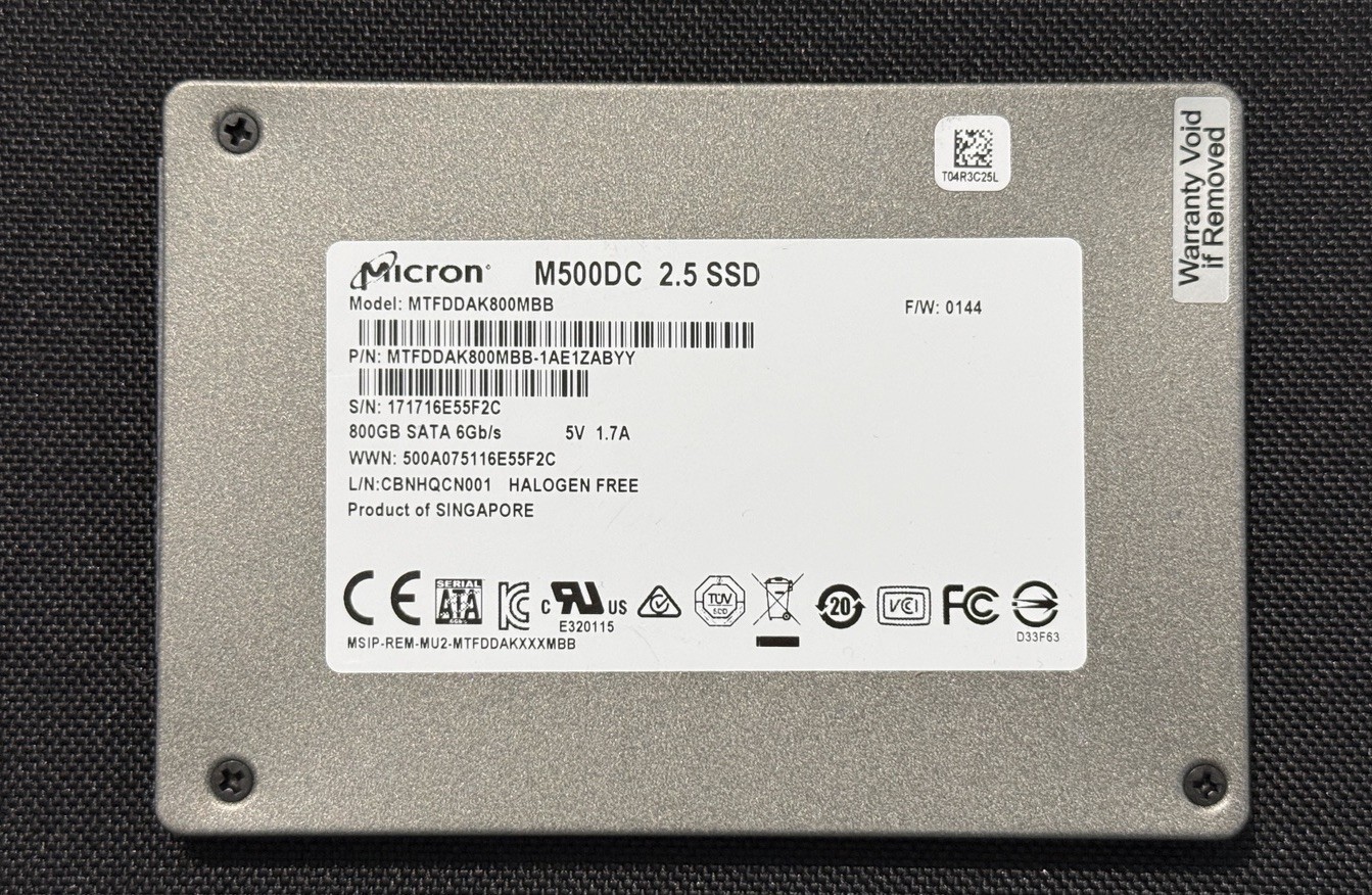 Micron 800GB M500DC MTFDDAK800MBB 2.5" SATA SSD 97% health