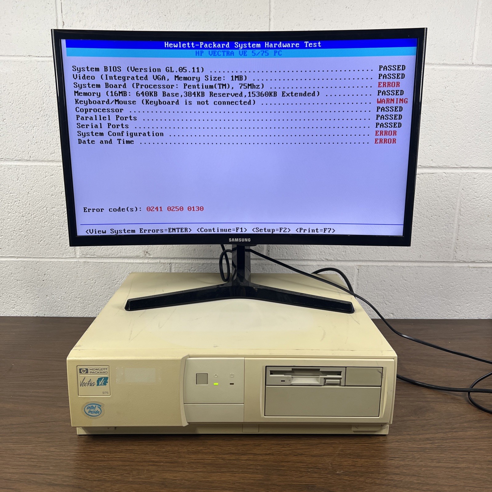 HP Vectra VE 5/75 Pentium 75Mhz (16MB) Vintage Computer (No HDD) ⚠️ UNTESTED
