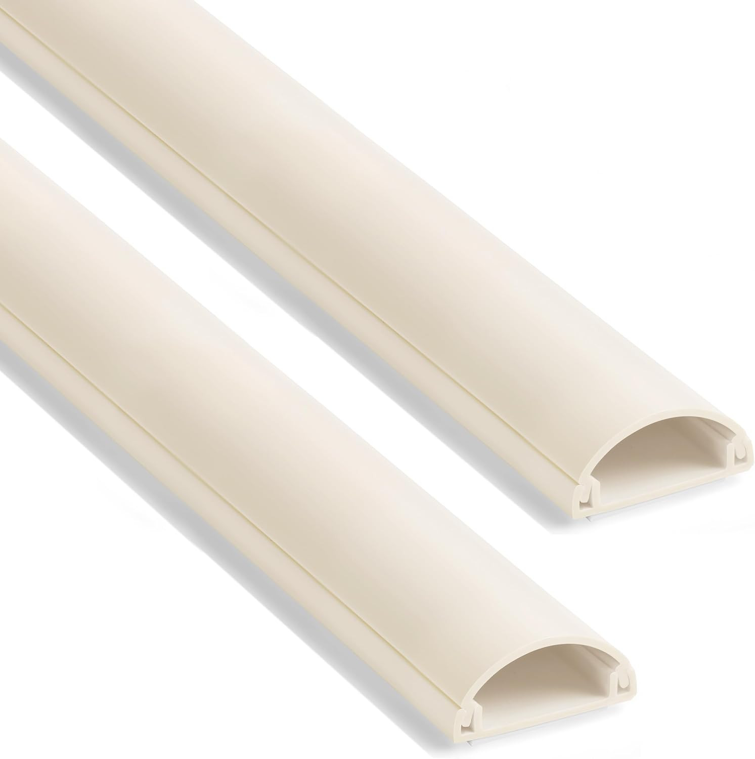 42.5in Cord Covers for 1-2 Wires on Wall, 1" W x 0.4" H, Beige