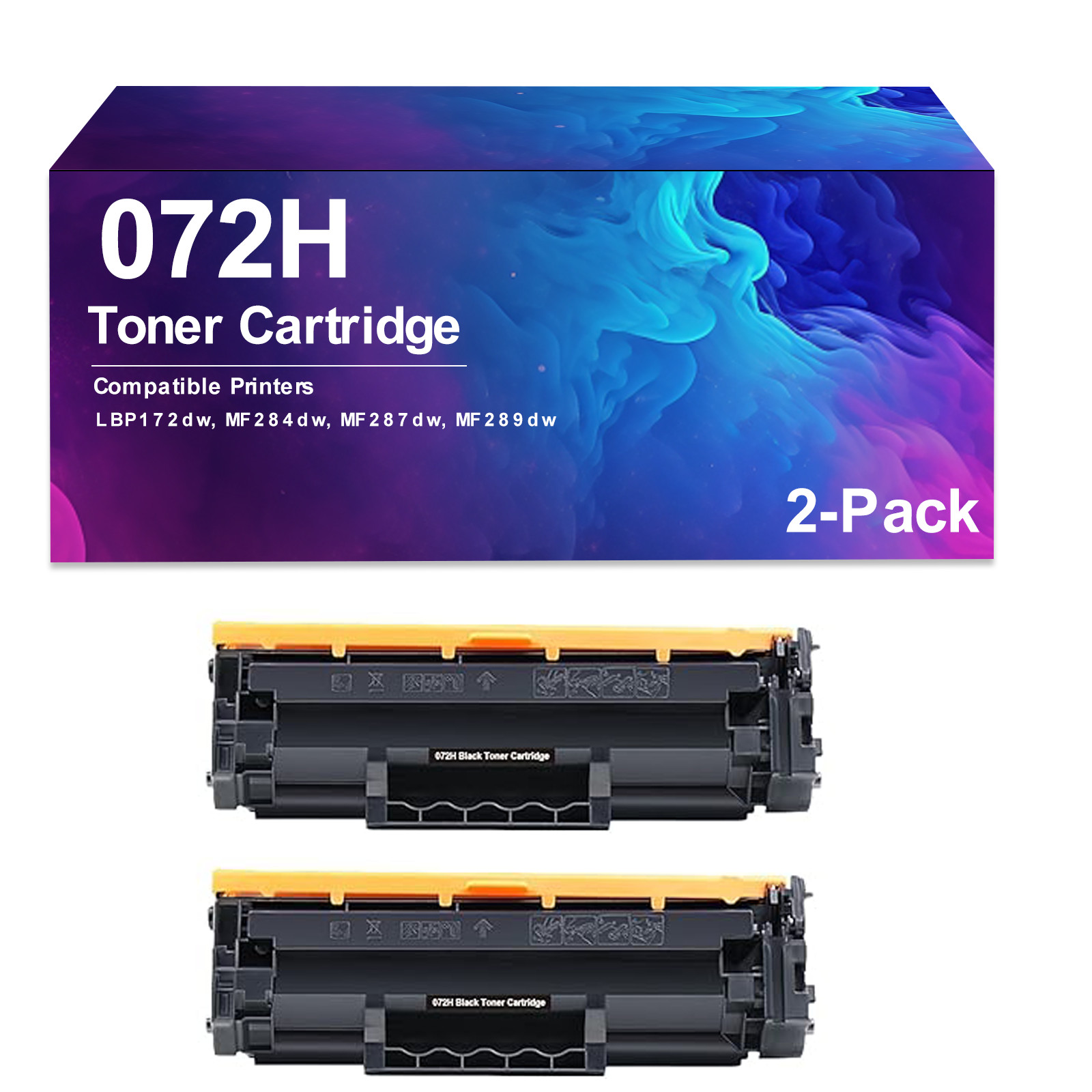 2 Pack 072H Black Toner Cartridge Replacement for LBP172dw MF284dw MF287dw MF289