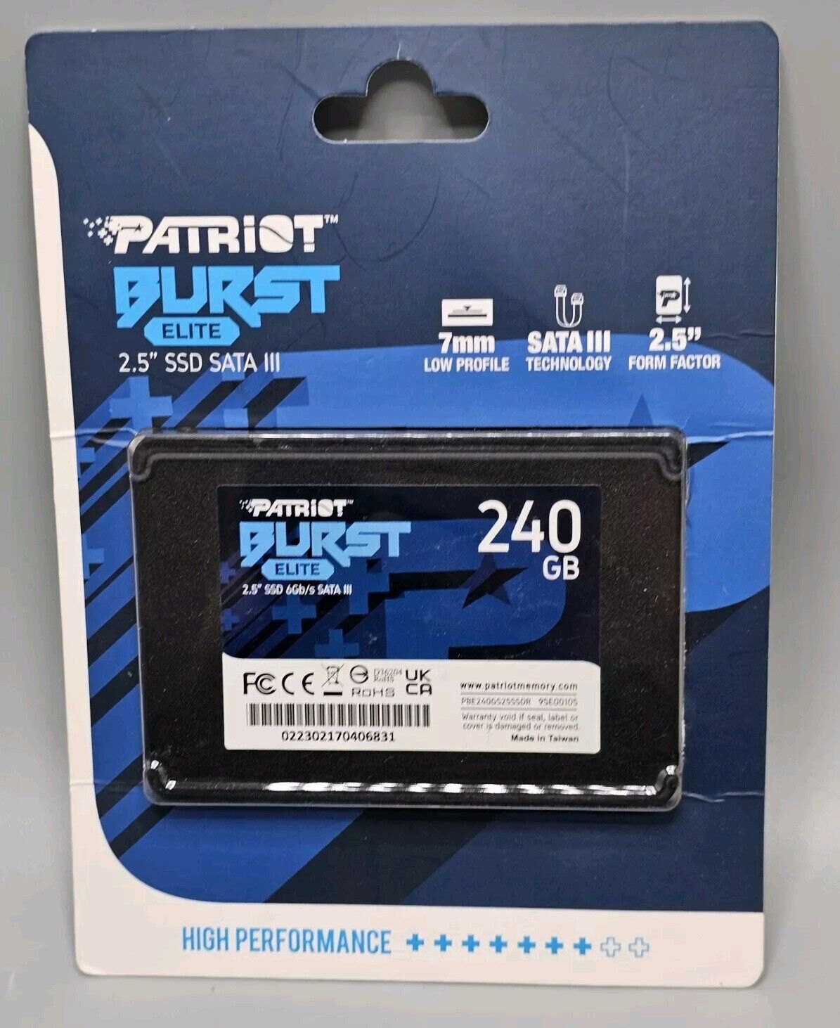Patriot Burst Elite 240GB, Internal, 2.5 inch (PBE240GS25SSDR) Solid State Drive