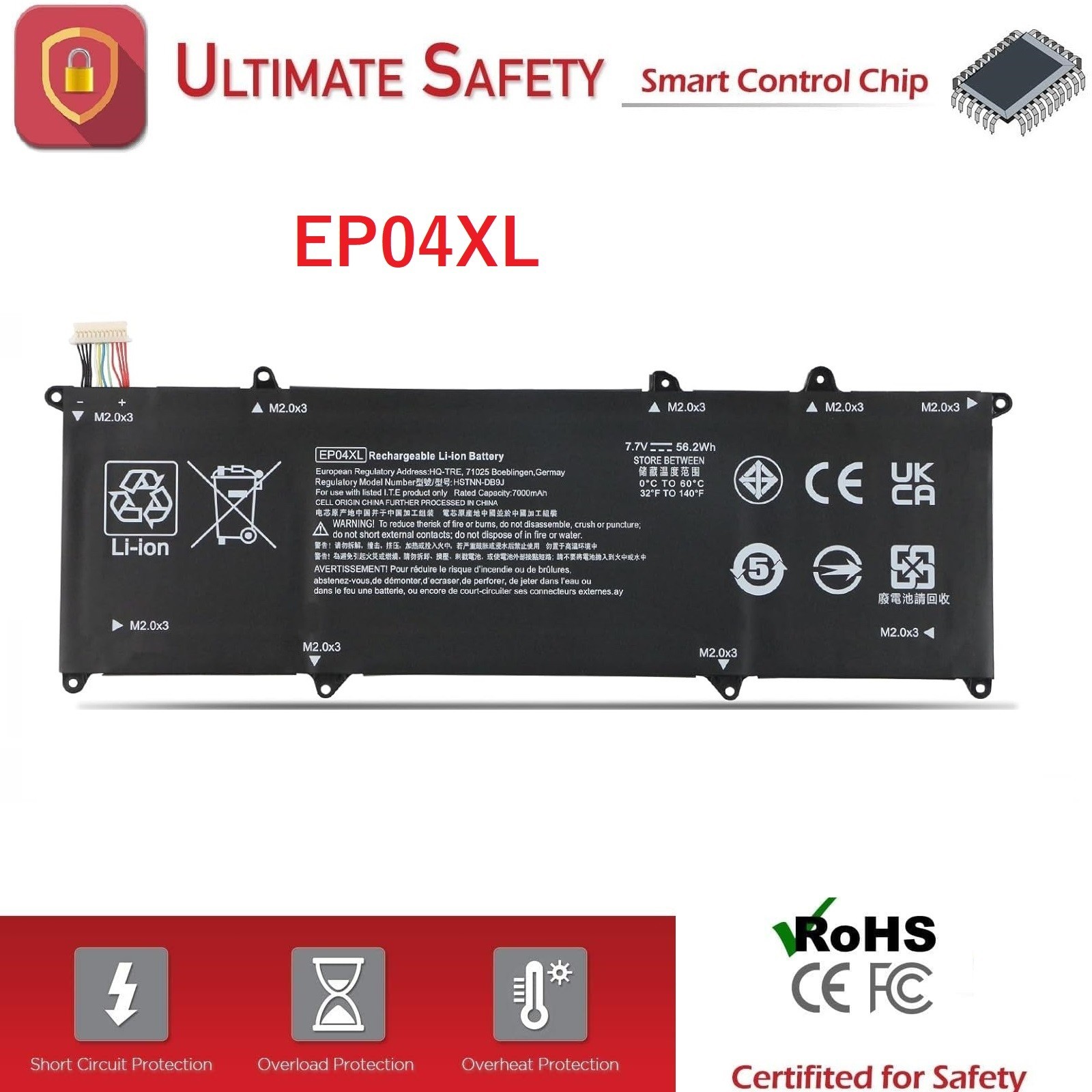 New EP04XL Battery for HP Elite Dragonfly G1 G2 HSTNN-IB8Y HSTNN-DB9J L52581-005