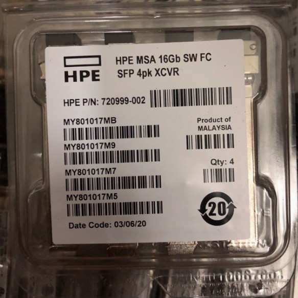 4 pcs HPE C8R24B 720999-002 MSA 16GB SW FC SFP MSA2050 876143-001 4-Pack