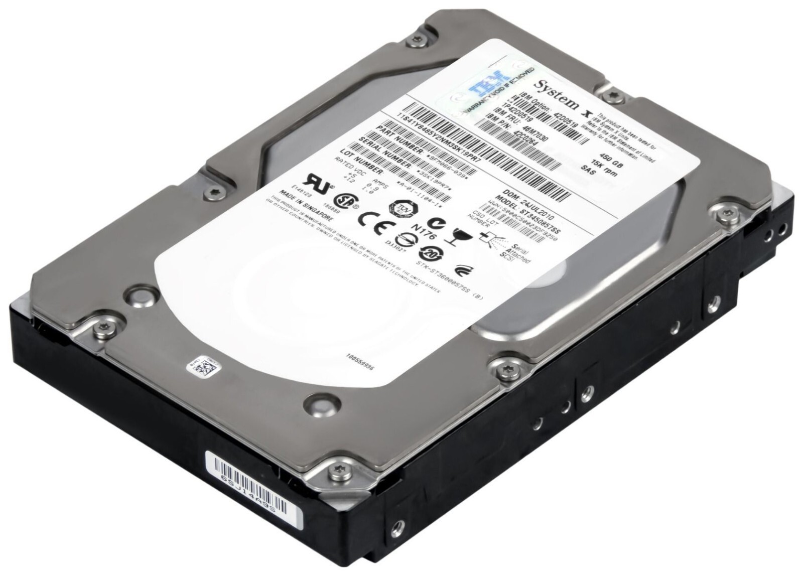 IBM 42D0520 42C0264 450GB 15k 16MB SAS ST3450856SS 3.5" Dell HP SystemX