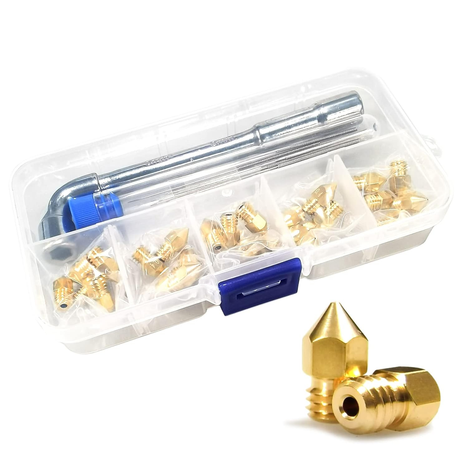 MK8 Nozzles 25 Pcs 0.4Mm 3D Printer Extruders Brass Nozzles