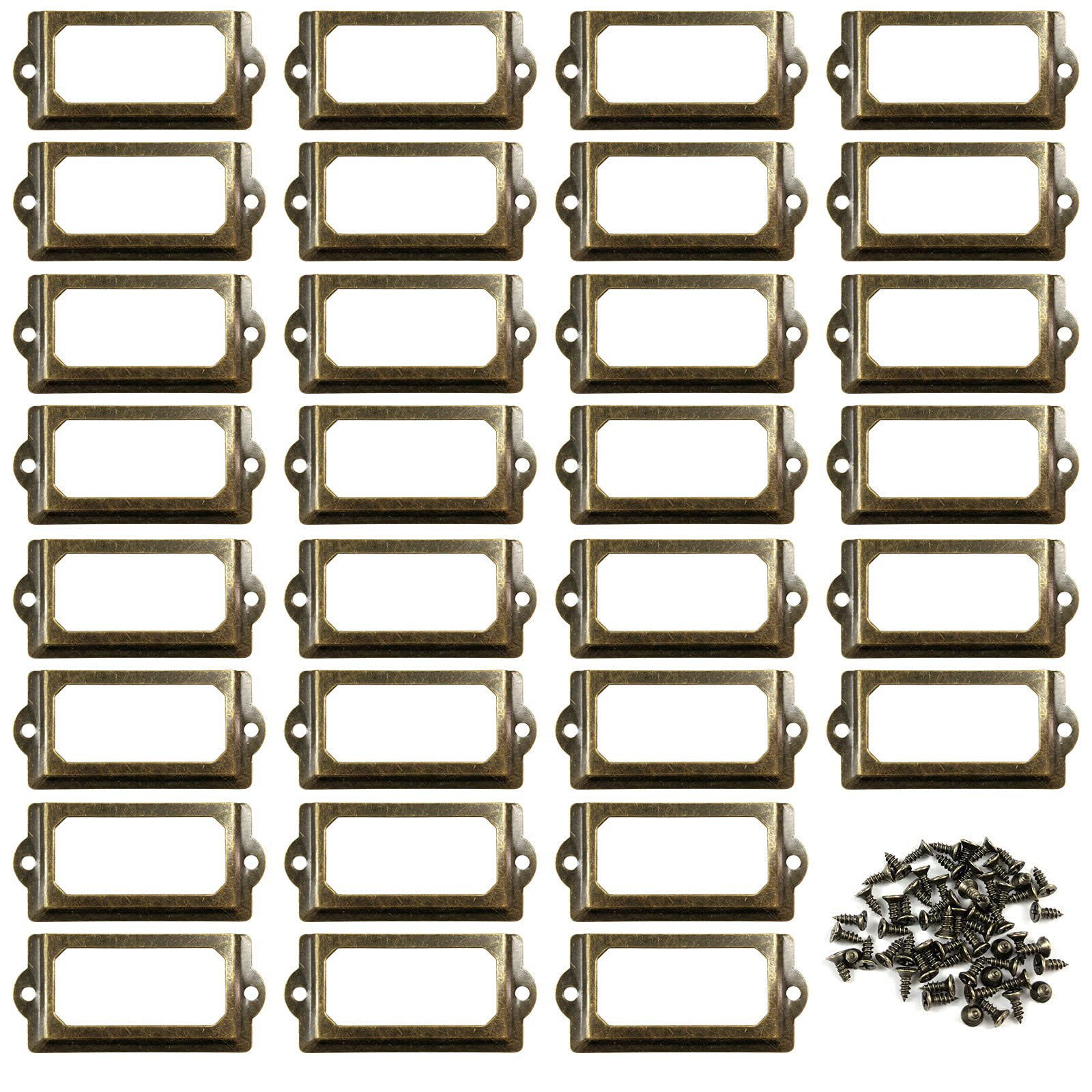 30PCS Metal Label Holders,Shelf Label Holder for Wood Shelves,Name Card Holde...
