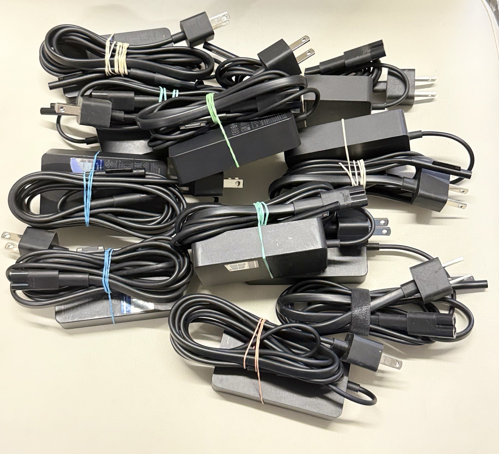 Lot of Ten (10) Microsoft Model 1800 Adapters Chargers 44W