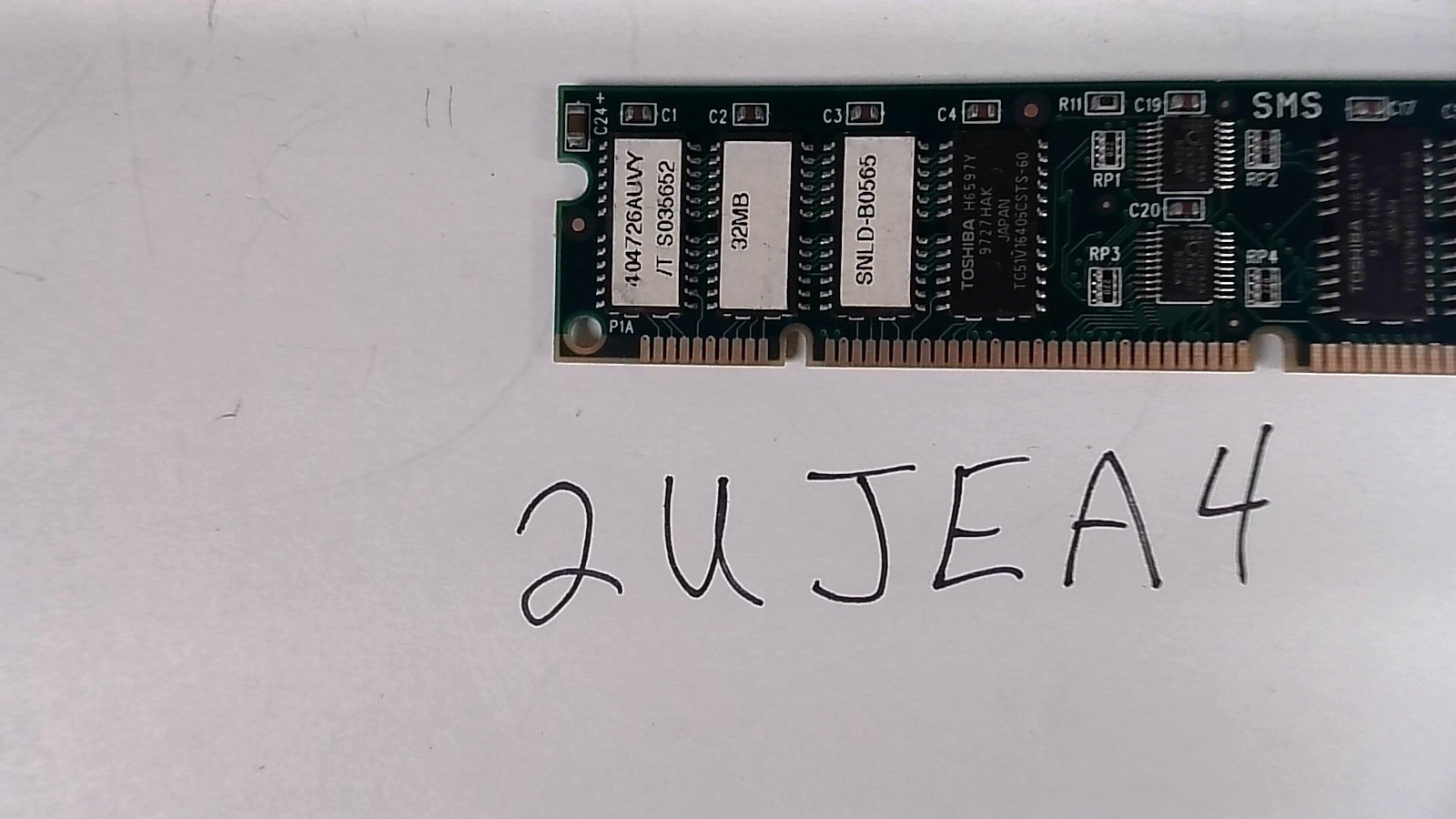 Toshiba 32MB 168 Pin SDRAM Memory Module - MPN 404726AUVY