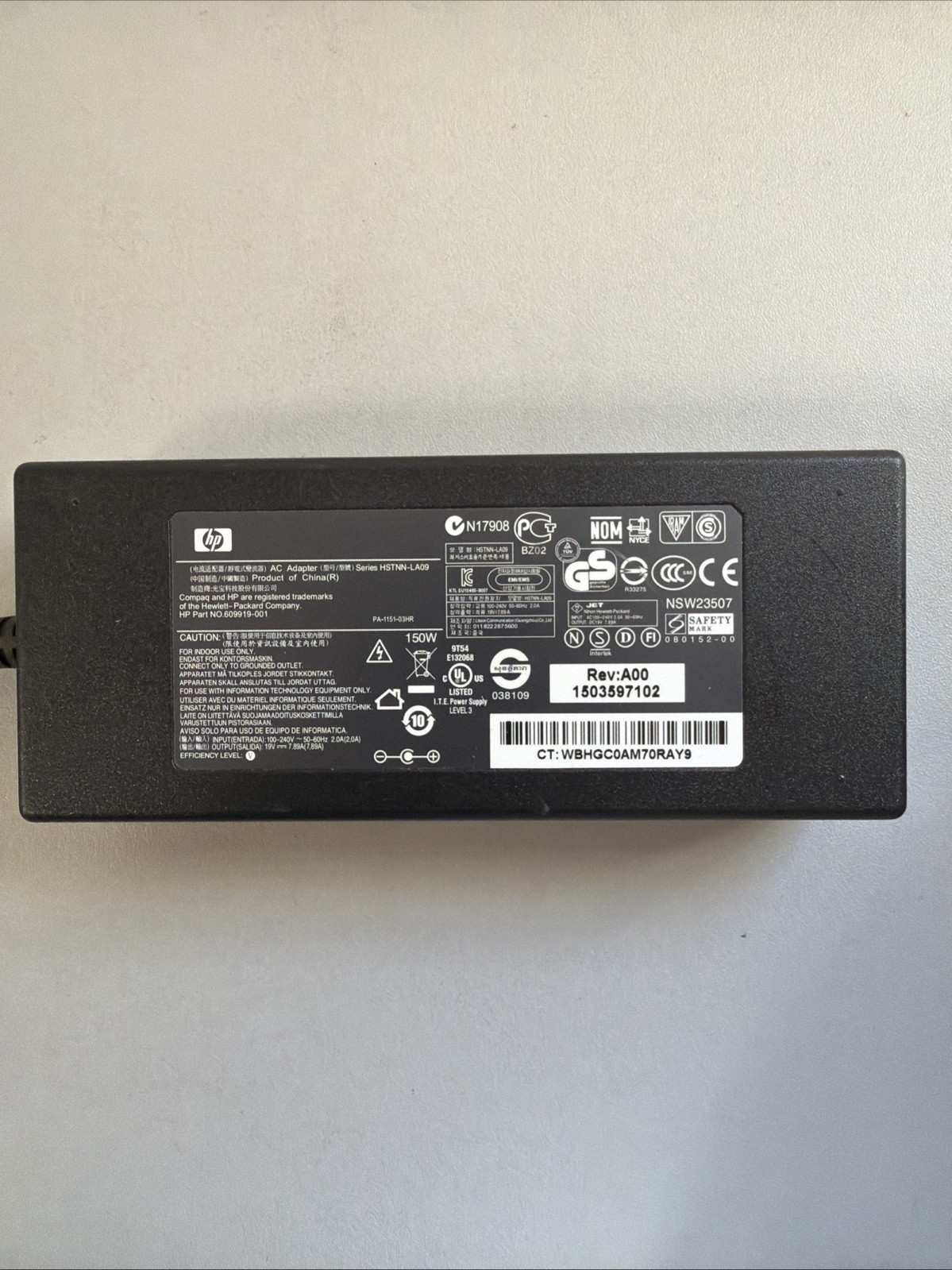 Lot Of 5 Genuine HP 150W  19V  7.89A  7.4mm AC ADAPTER 