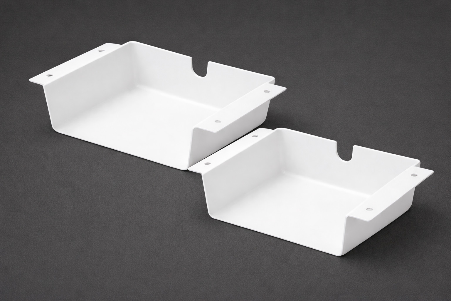 2 Pack Under Desk Storage Shelf White Cable Management Organizer Tray