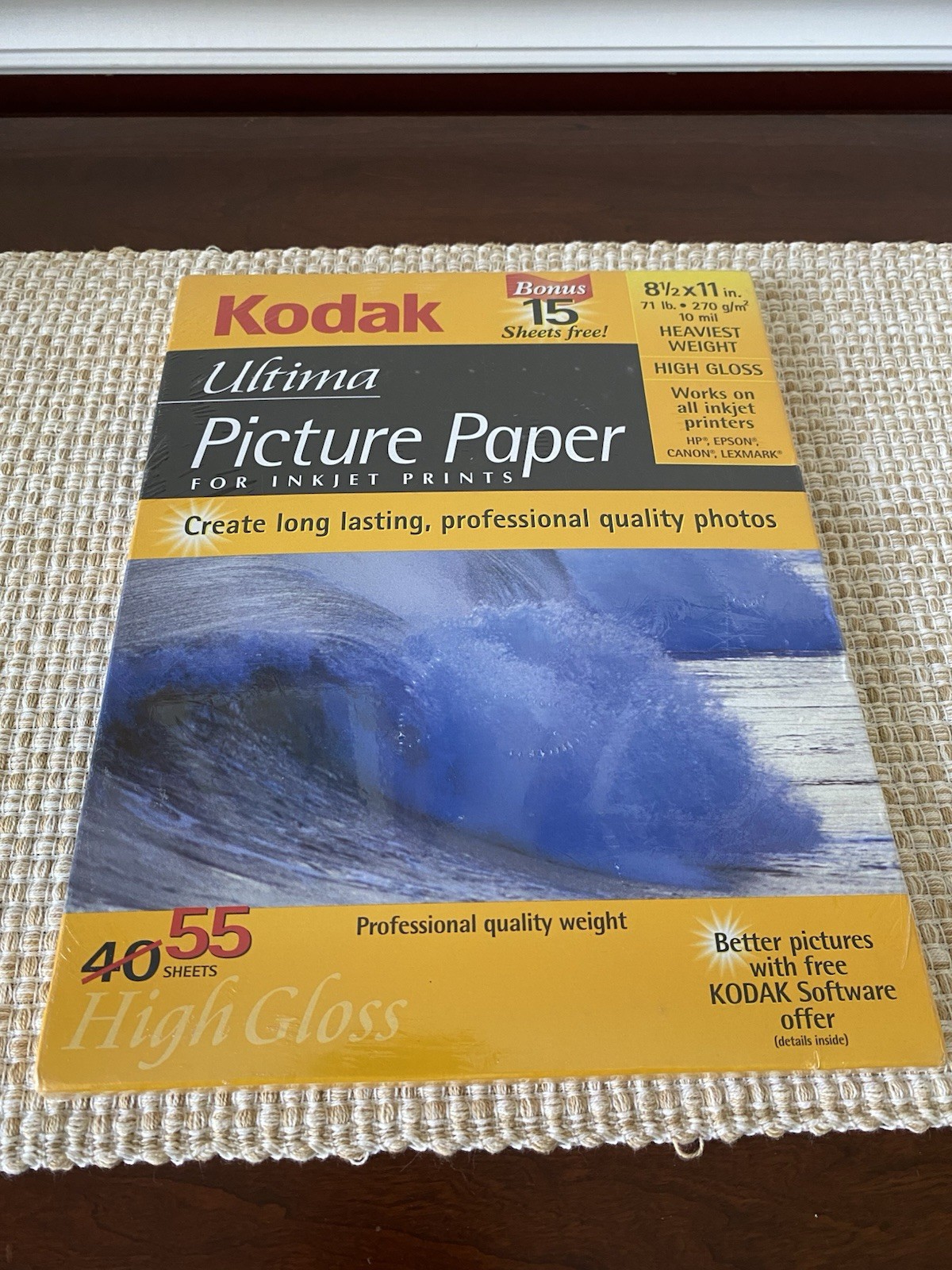 NEW 55 Sheets Kodak Ultima Picture Paper Inkjet HIGH GLOSS HVY WEIGHT 8.5"x11"