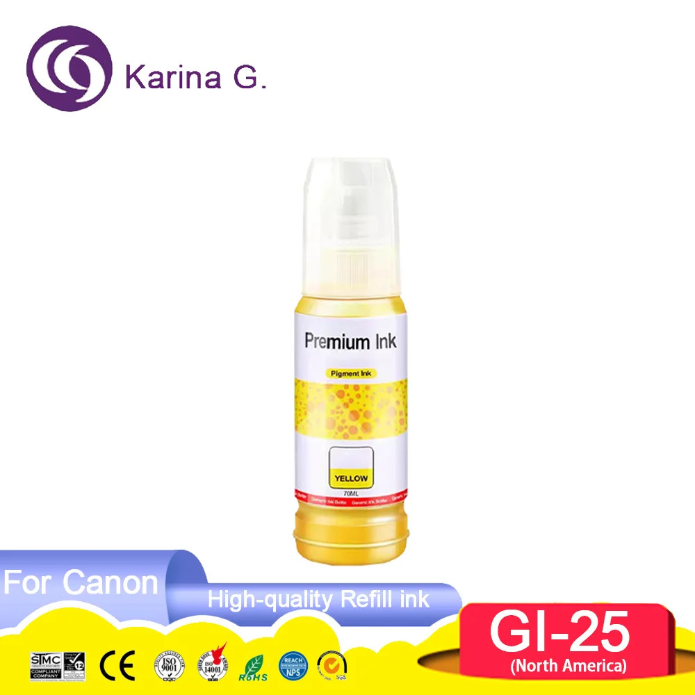 GI-25 GI25 GI 25 Premium Color Compatible Bottle Water Based Refill Pigment Ink 