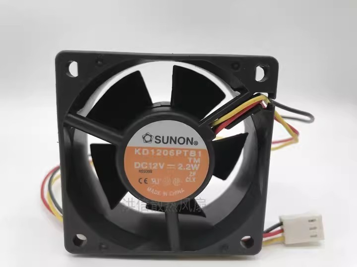 1PCS Genuine SUNON 6025 KD1206PTB1 DC12V 2.2W 60x25mm 2-Wire 3-Wire Fan