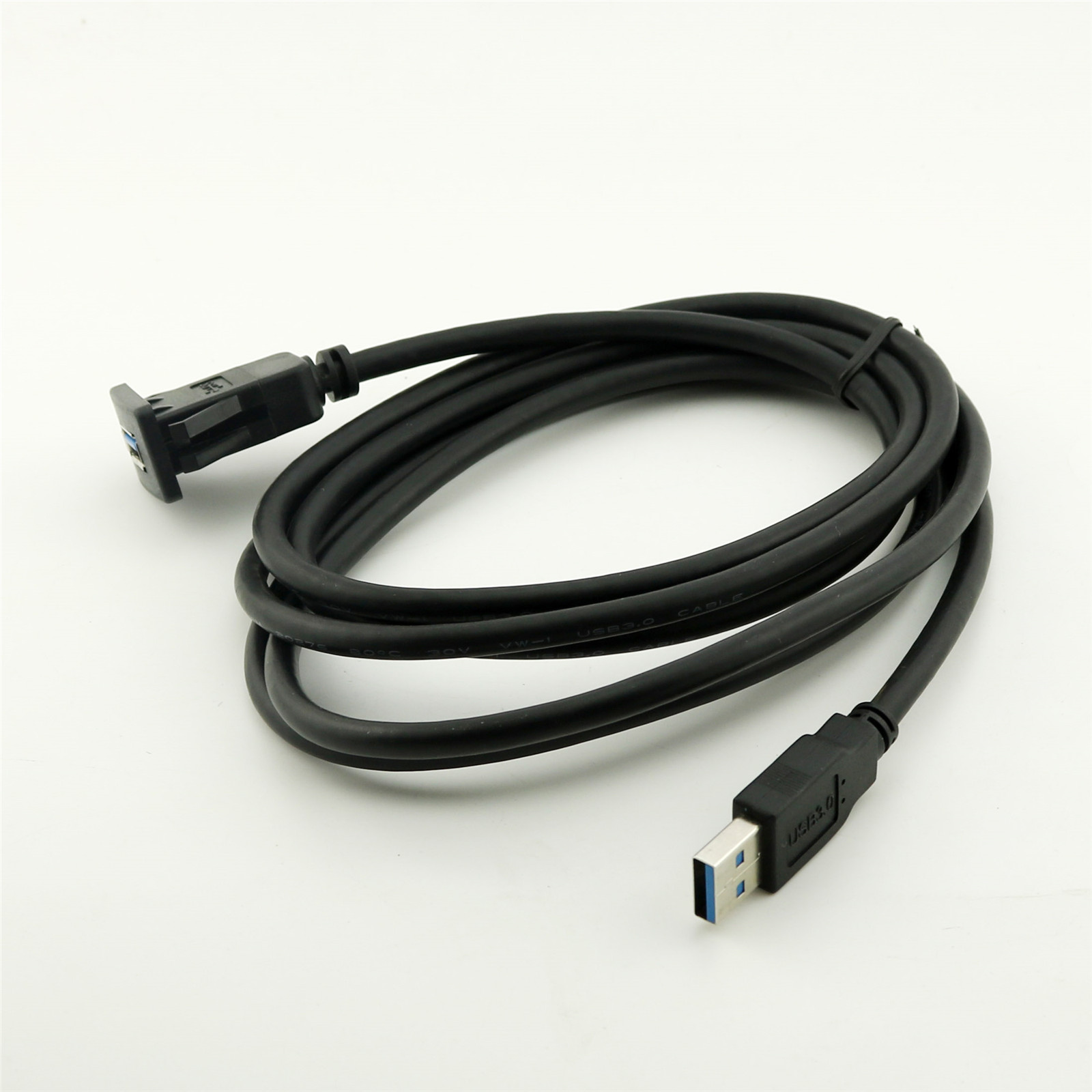 6FT/2M Car Dashboard Flush Mount USB 3.0 A Socket Extension Lead Panel Cable