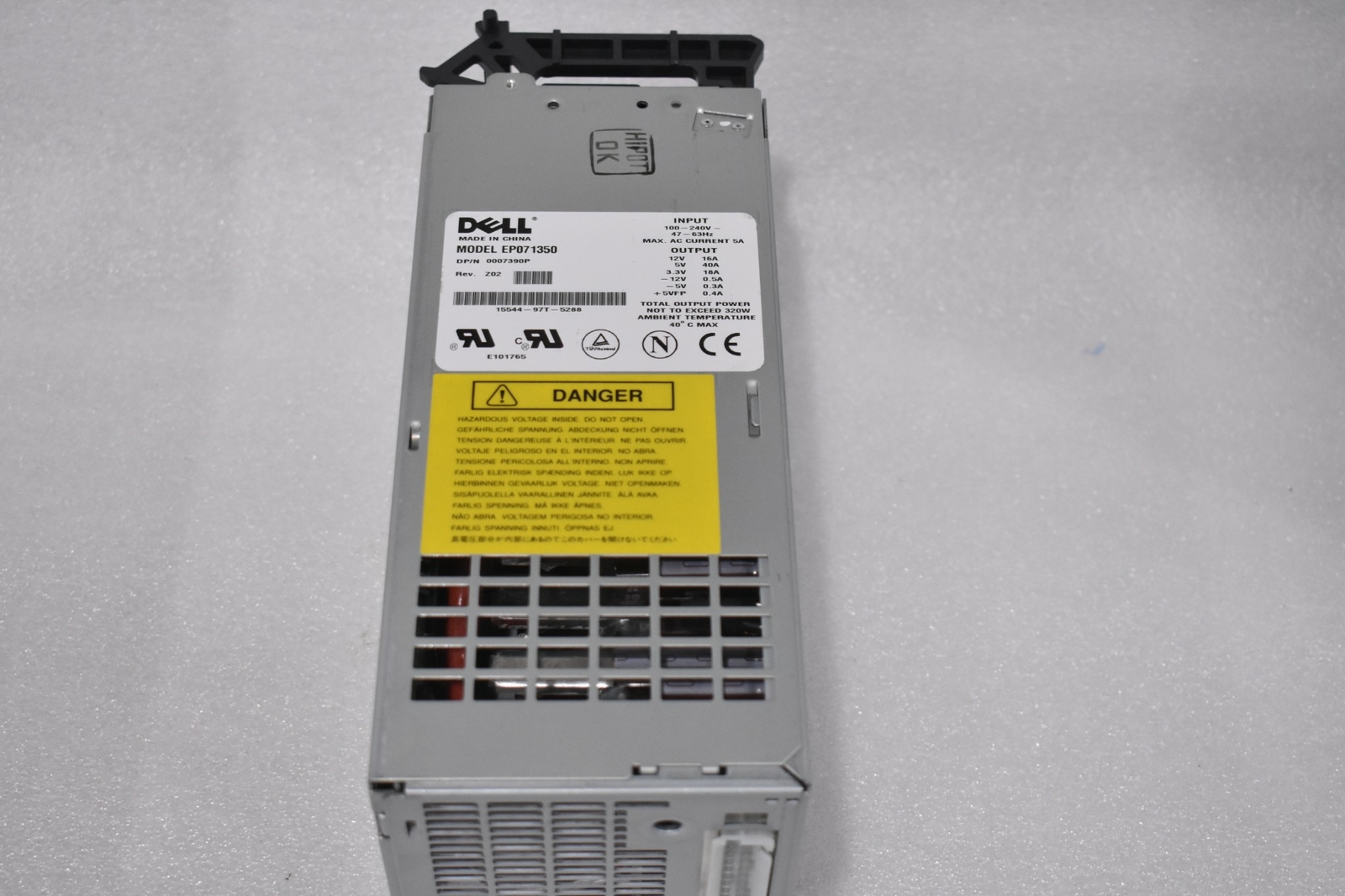 DELL 7390P 320W HOT SWAP POWER SUPPLY EP071350 FOR DELL POWEREDGE SERVERS