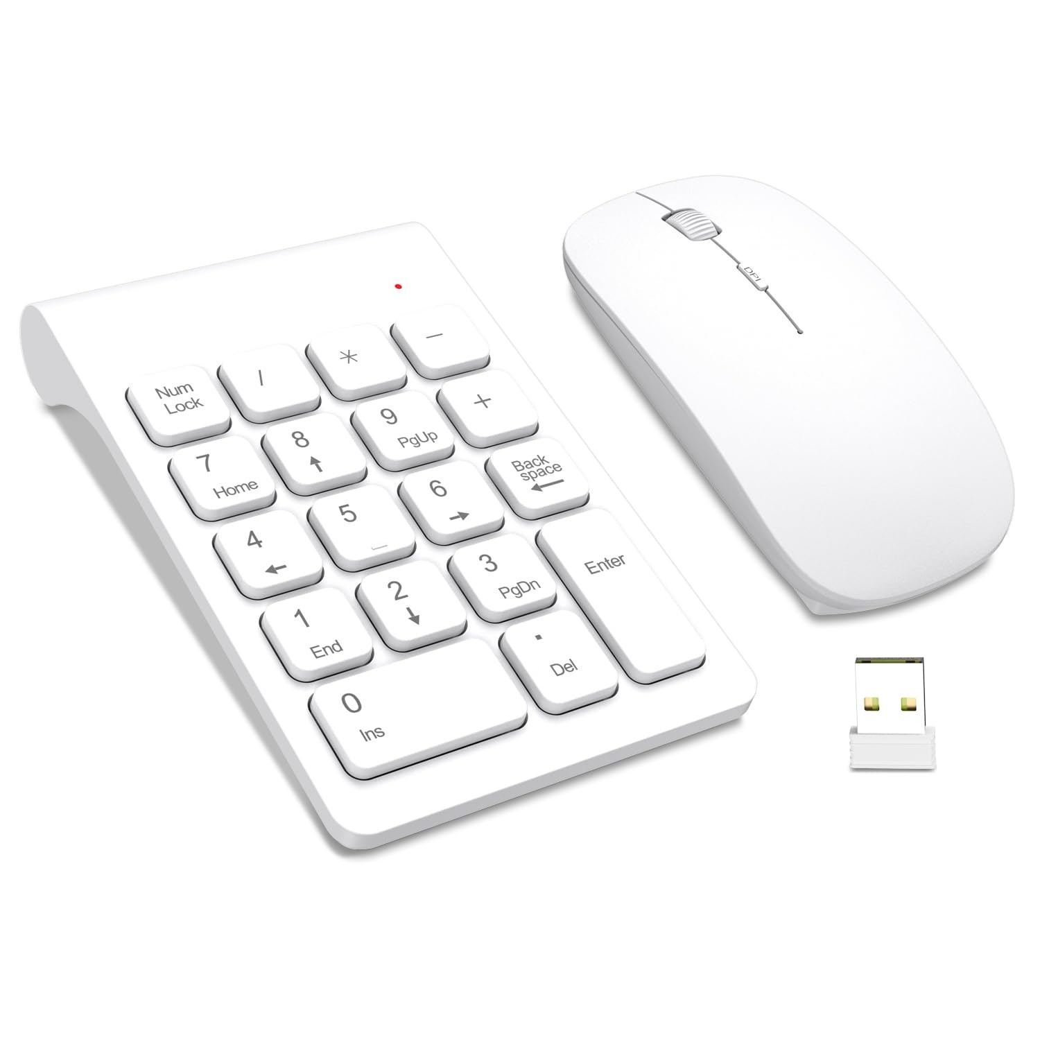 TRELC Wireless Numeric Keypad, Mini 2.4G 18 Keys Number Pad, Portable Silent ...