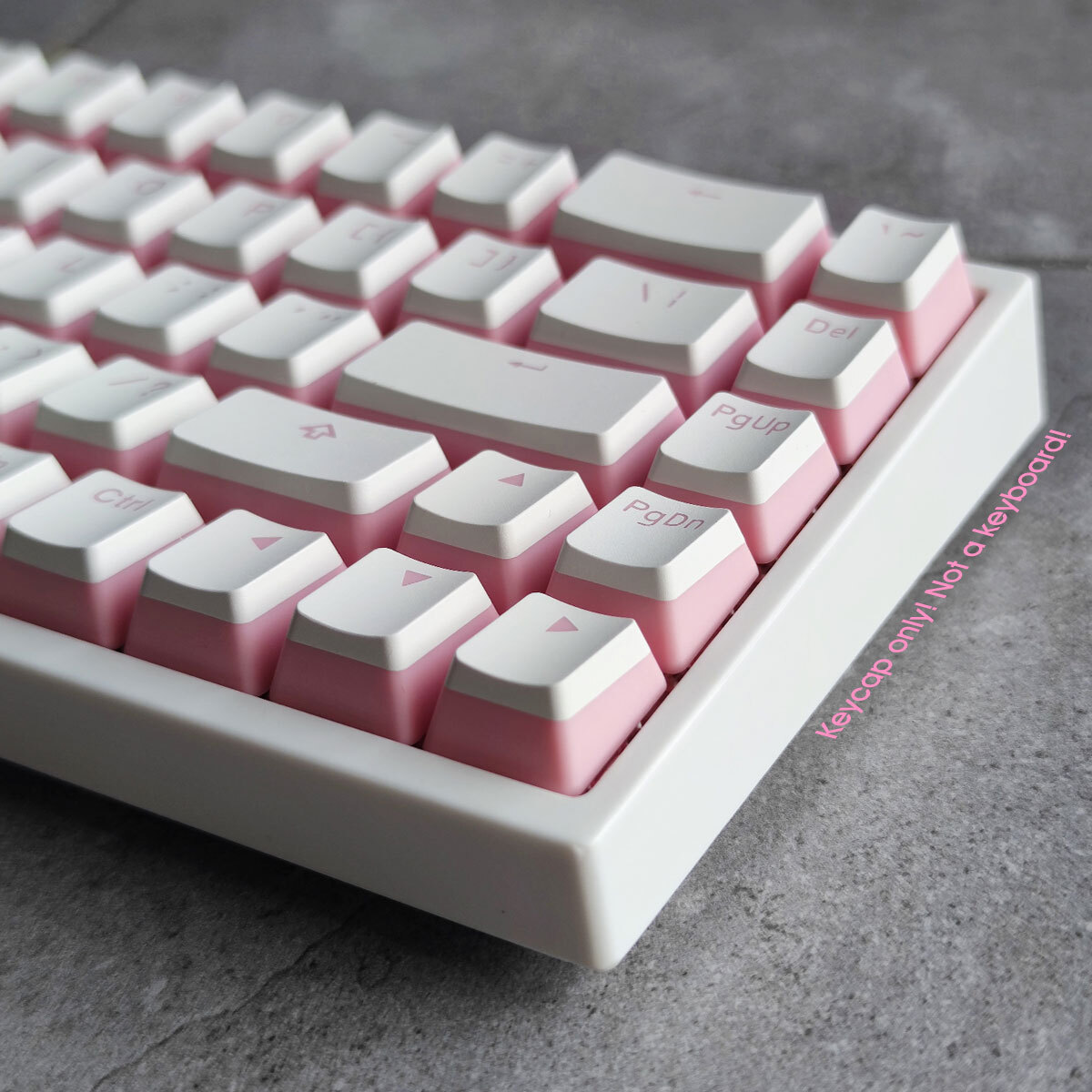 White Pink PBT Doubleshot Pudding 140 keycaps set for Razer Mechanical Keyboards