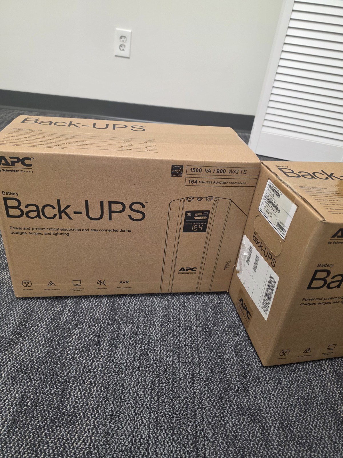^^ SCHNEIDER ELECTRIC APC MODEL BR1500MS BATTERY BACK UP (SMJ125)