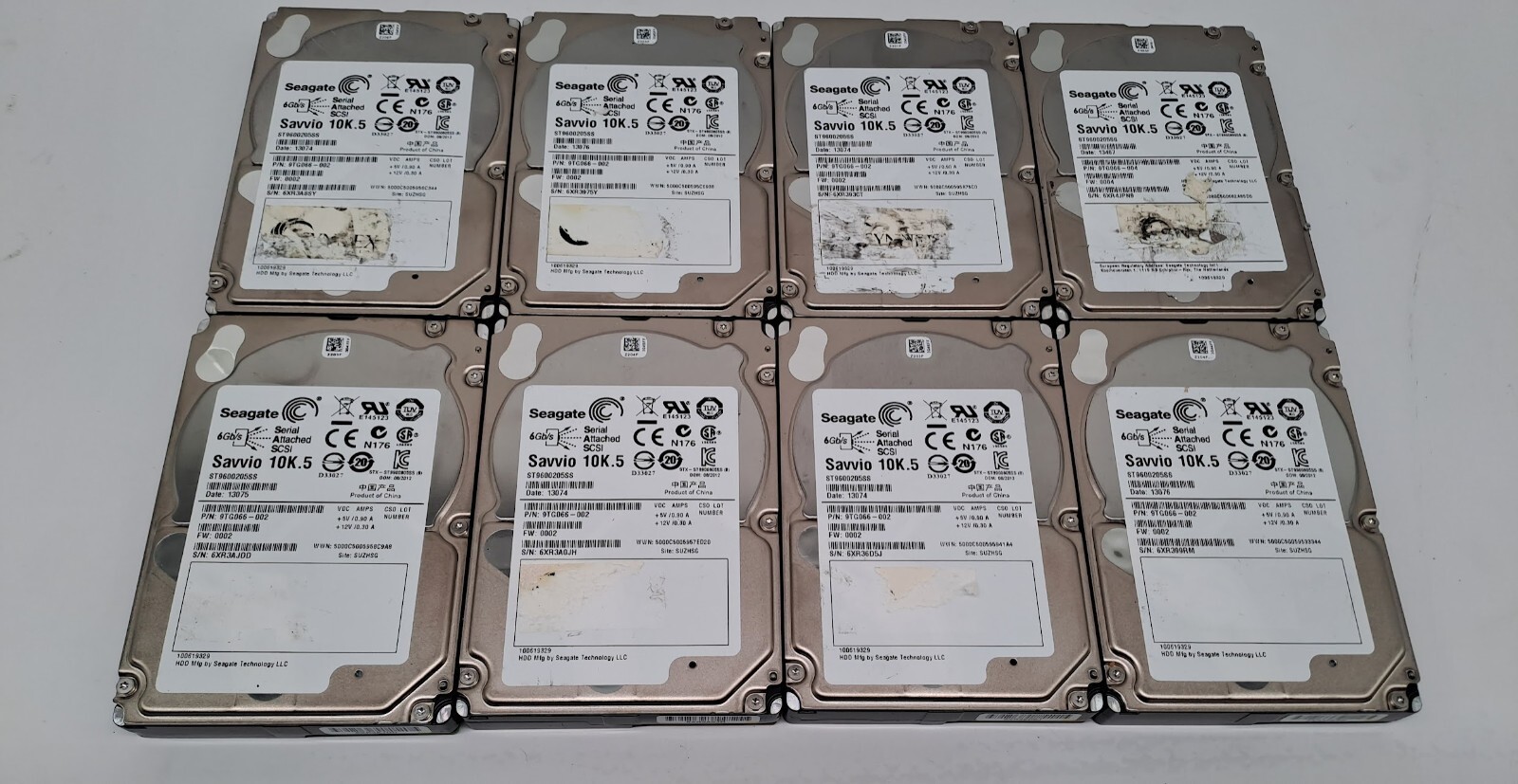 Lot of 8 Seagate ST9600205SS 600 GB 2.5 in SAS Enterprise Hard Drive